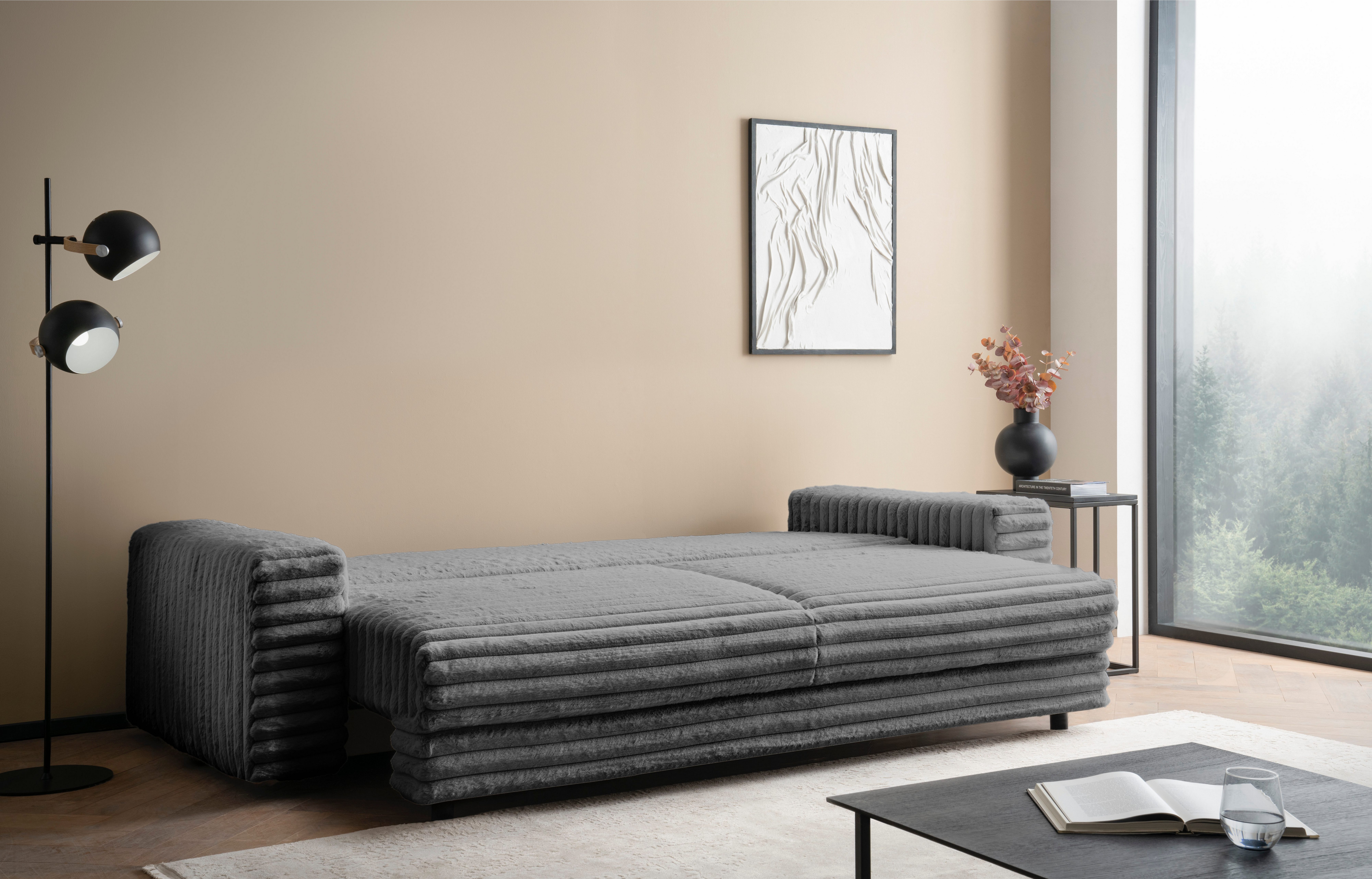 LeGer Home by Lena Gercke Slaapbank Imoga, kussen met slaapfunctie, 3-zits bank, bank met bedlade in moderne kleuren en stoffen, bedfunctie, ligoppervlak: 200x150 cm