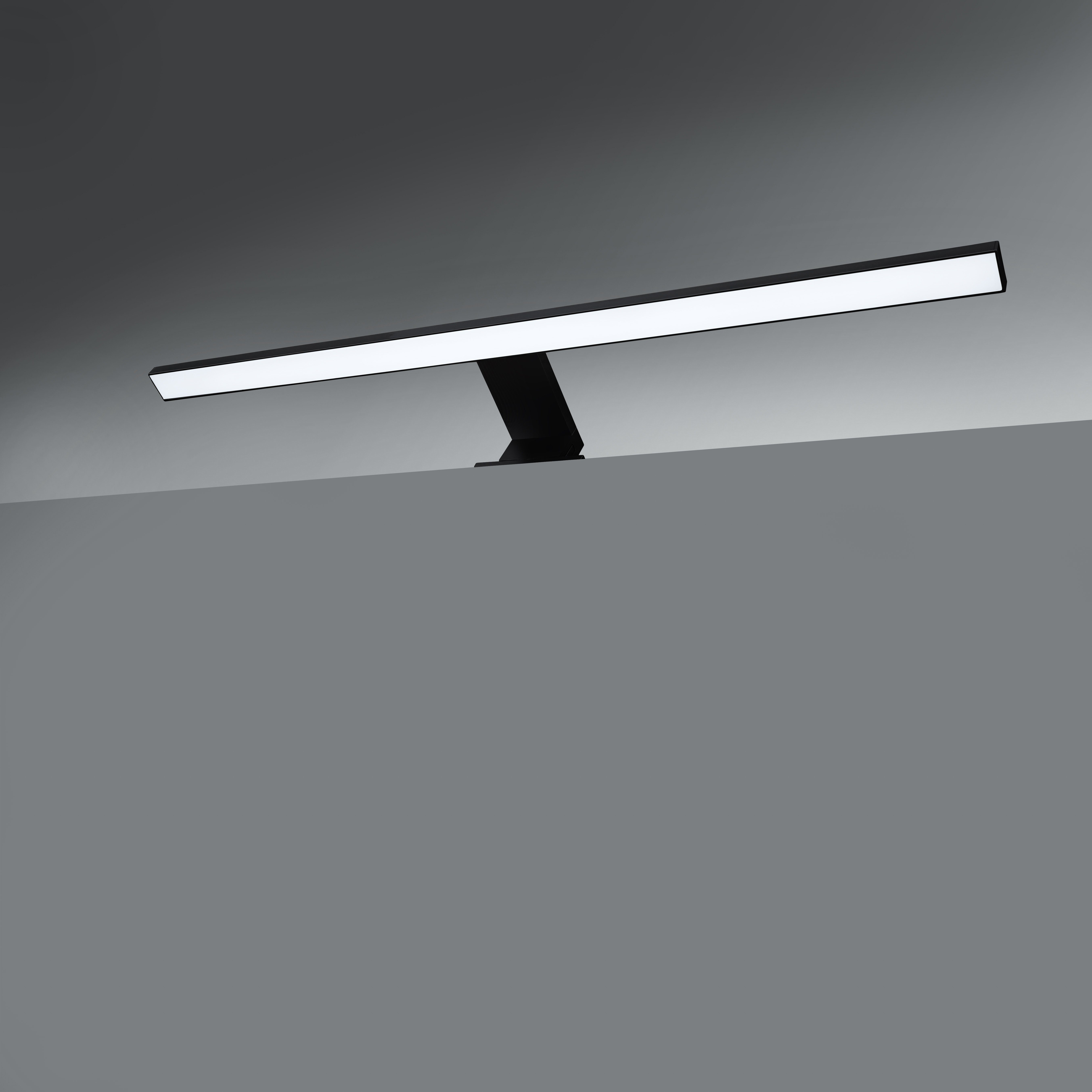 B.K.Licht Spiegellamp BK_SP1406 Badkamerlamp, spiegellamp, 60 cm breed, zwart 8w, 4.000k neutraal wit licht, ip44, spatwaterbescherming (1 stuk)