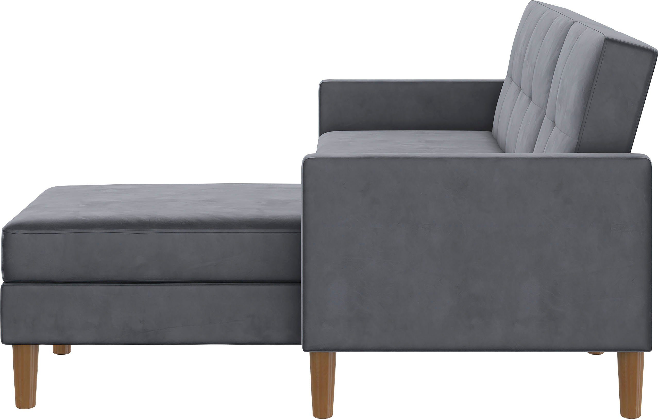 Dorel Home Hoekbank Lilly, L-vorm met bedfunctie, récamier aan beide kanten te monteren, zithoogte 43 cm