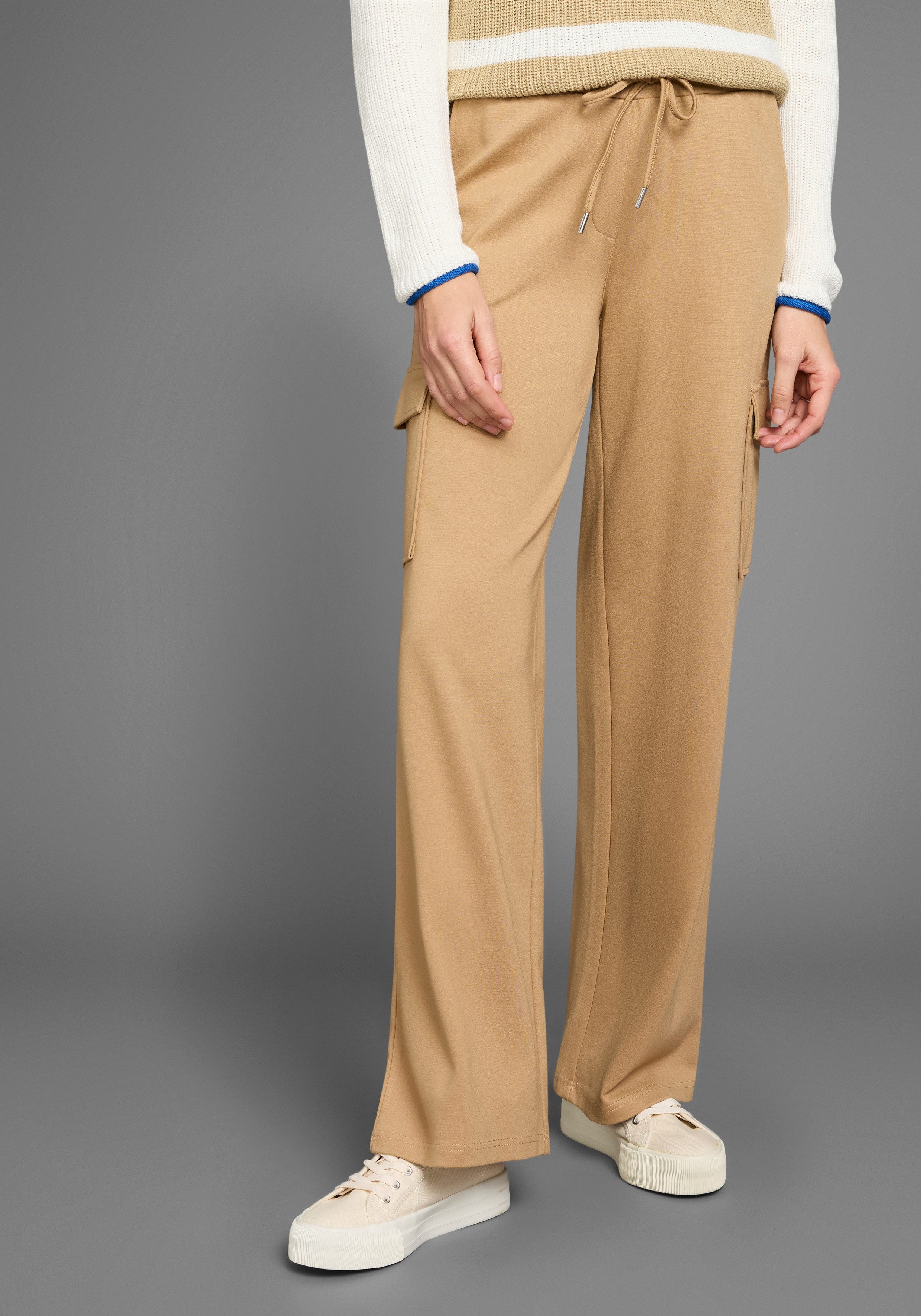 HECHTER PARIS Cargobroek met opgestikte zakken dames cargo broeken maat 34 beige