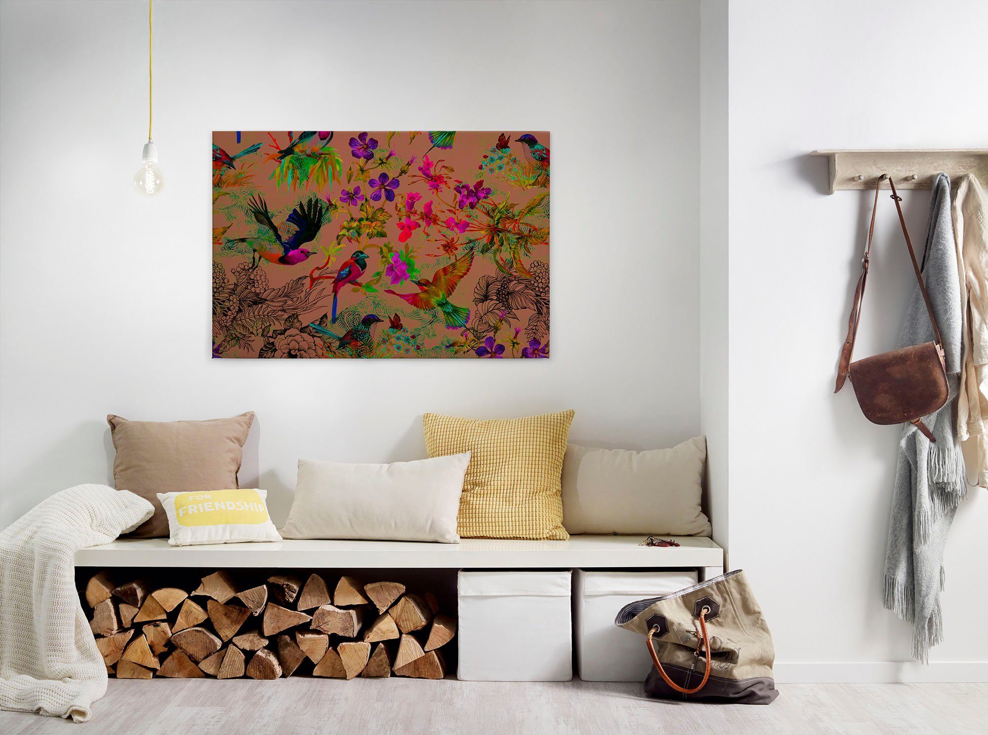 A.S. Création Artprint op linnen funky birds 3