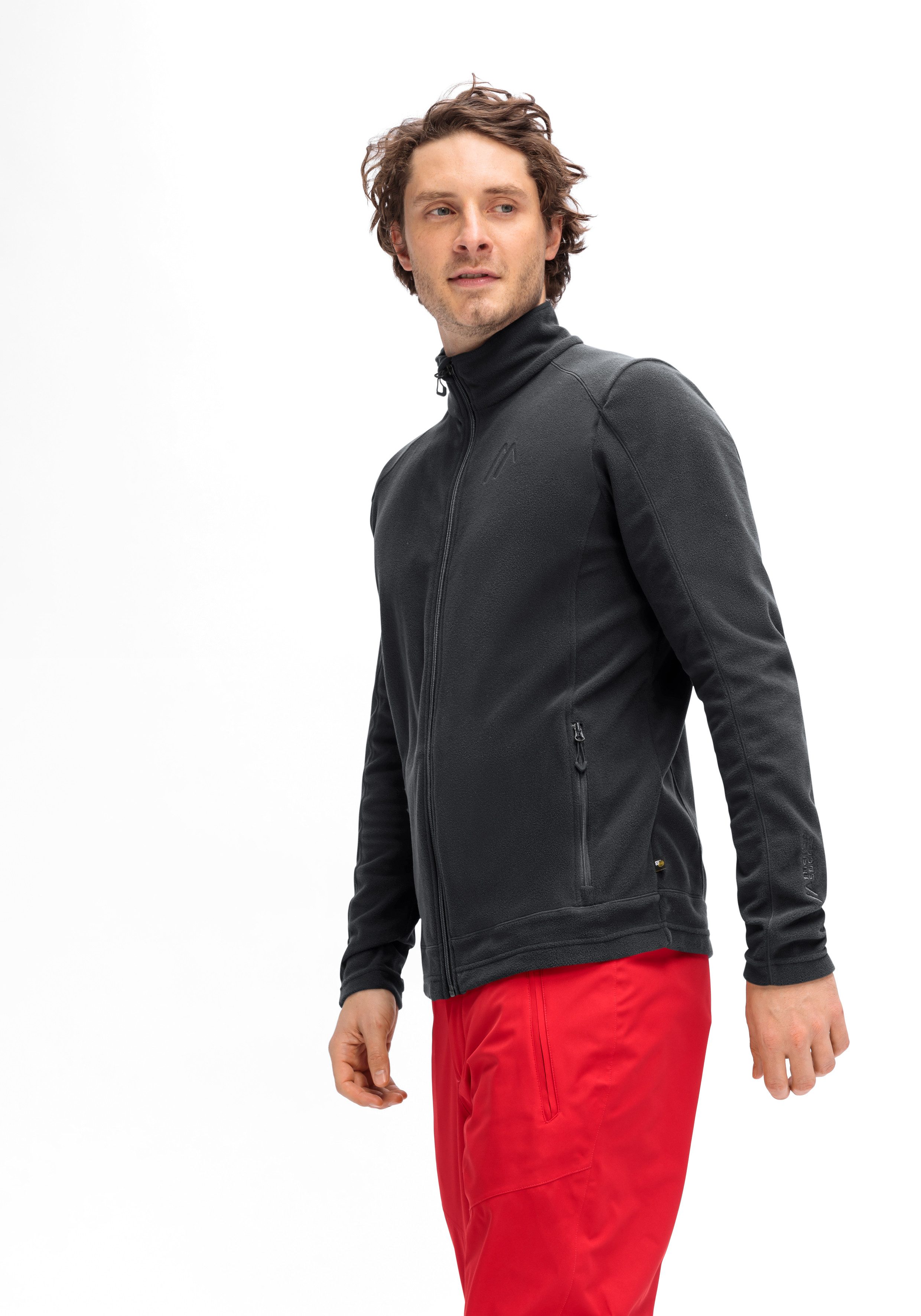 Maier Sports Fleecejack Dennis Jacket M Heren midlayer, onderhoudsvriendelijk fleece met 2 ritszakken