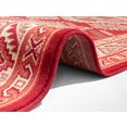 nouristan vloerkleed saricha belutsch korte pool, orint-look, vintage-design, woonkamer, slaapkamer, werkkamer, robuust, gemakkelijk in onderhoud, afgehecht rood