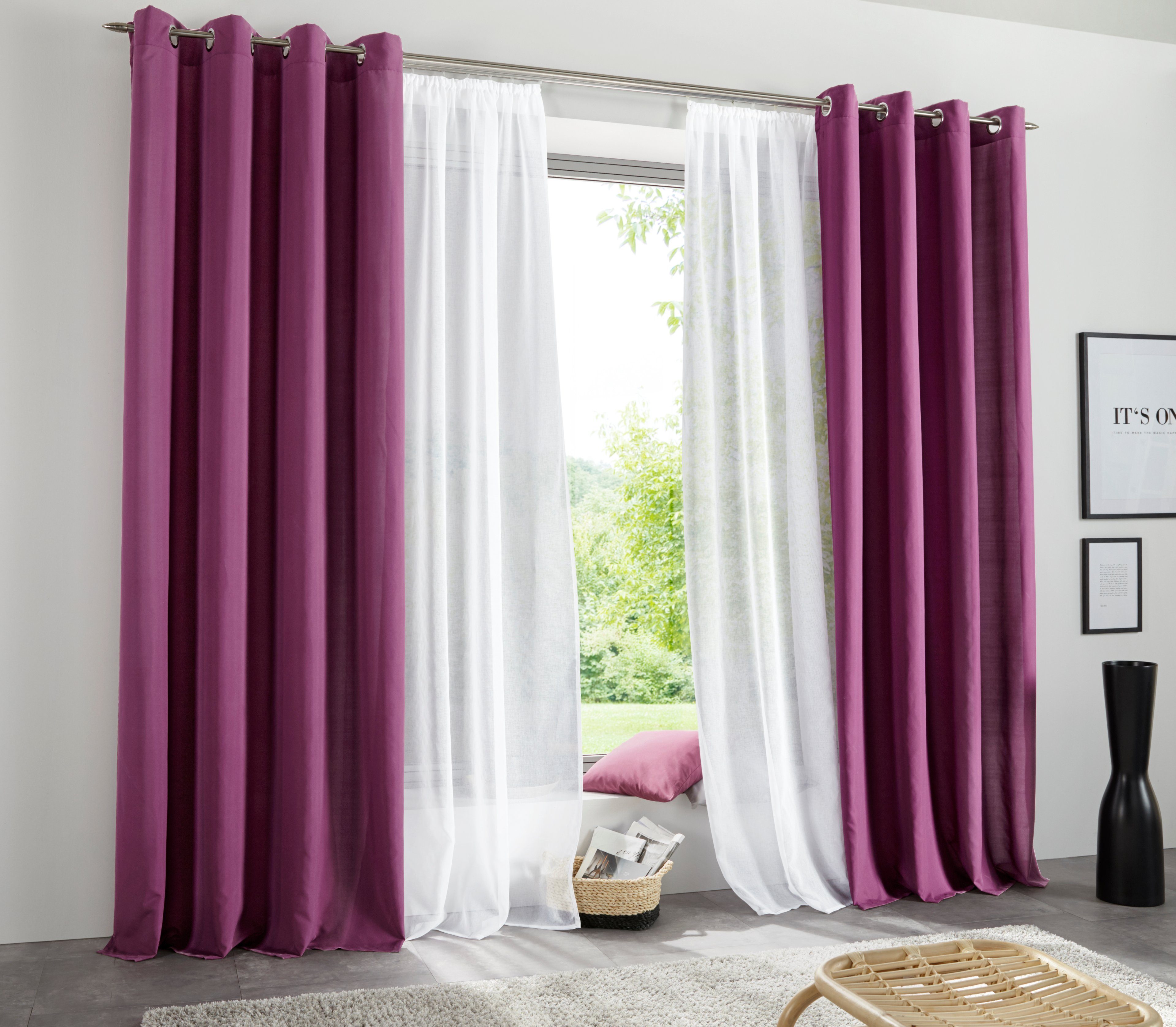 my home Gordijn Raja 2-pack, bestseller, effen, modern, onderhoudsvriendelijke microvezel (2 stuks)