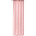 otto products gordijn lilja halftransparant, duurzaam, gerecycled polyester, linnen look, monochroom, basic (1 stuk) roze