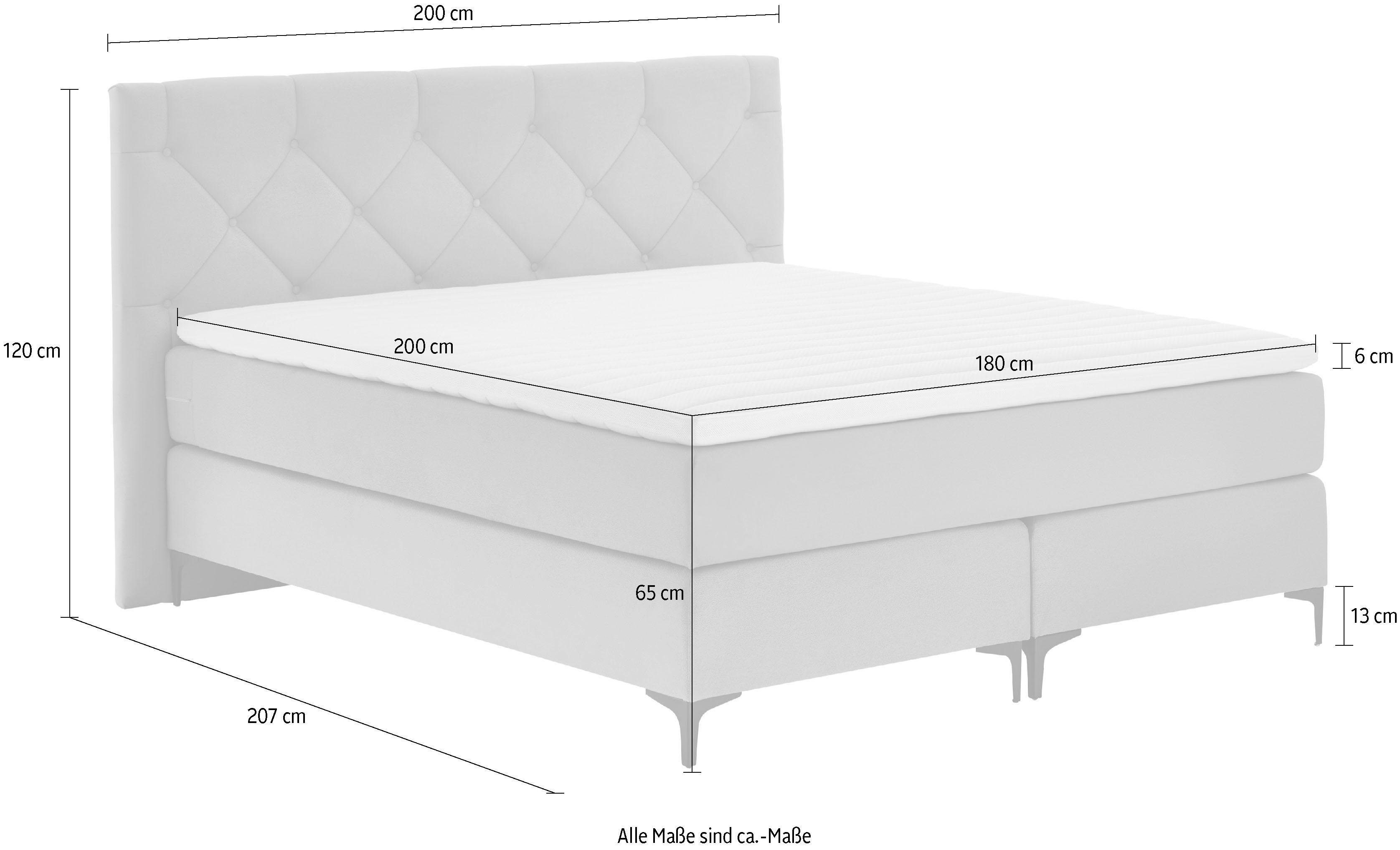 Home affaire Boxspring Aiko 100% veganistisch, met diervriendelijke bekleding, heel gemakkelijk in onderhoud