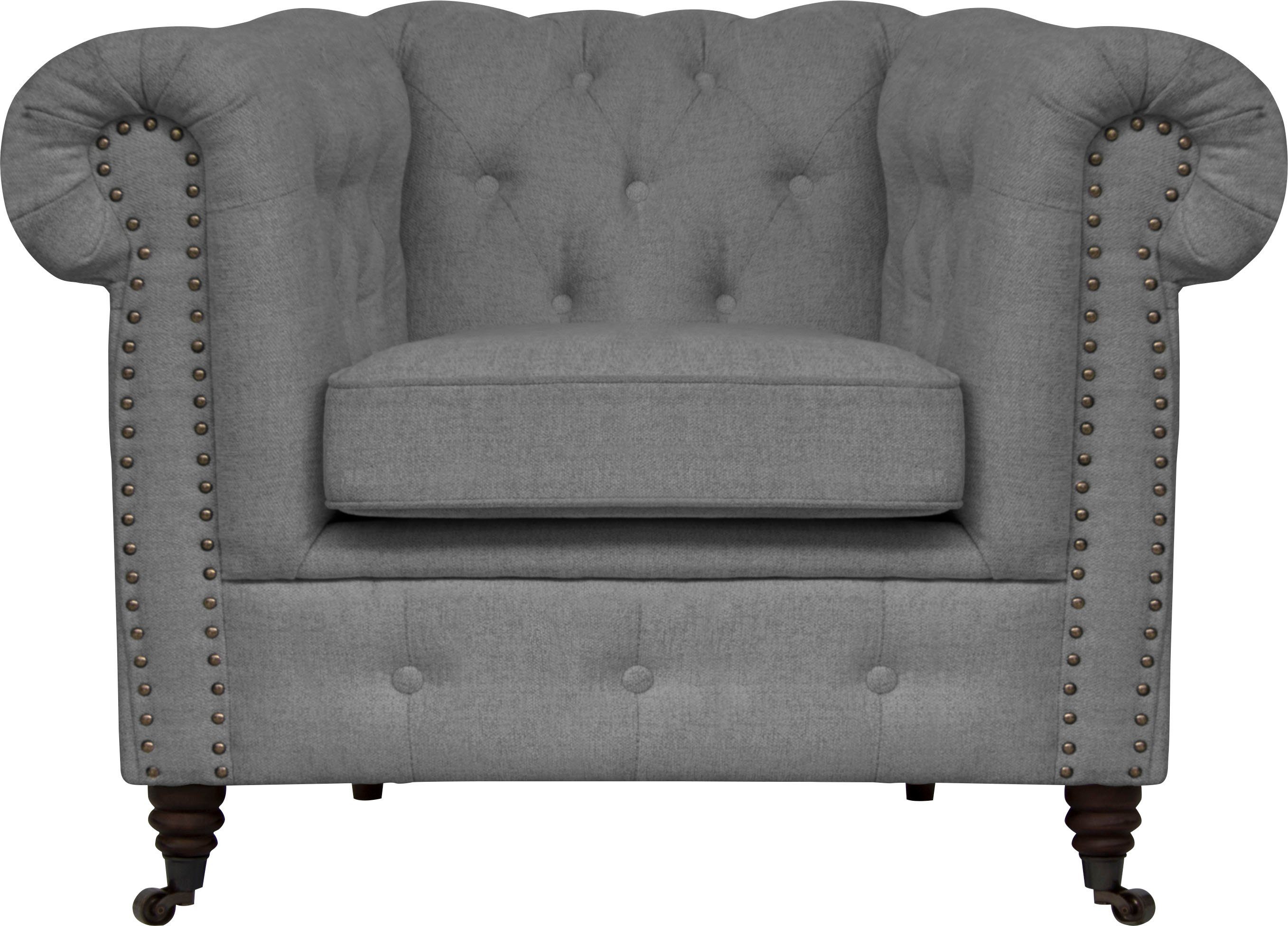 Home affaire Chesterfield-fauteuil Aarburg fauteuil luxueuze capitonnage en siernagels in chesterfield-design