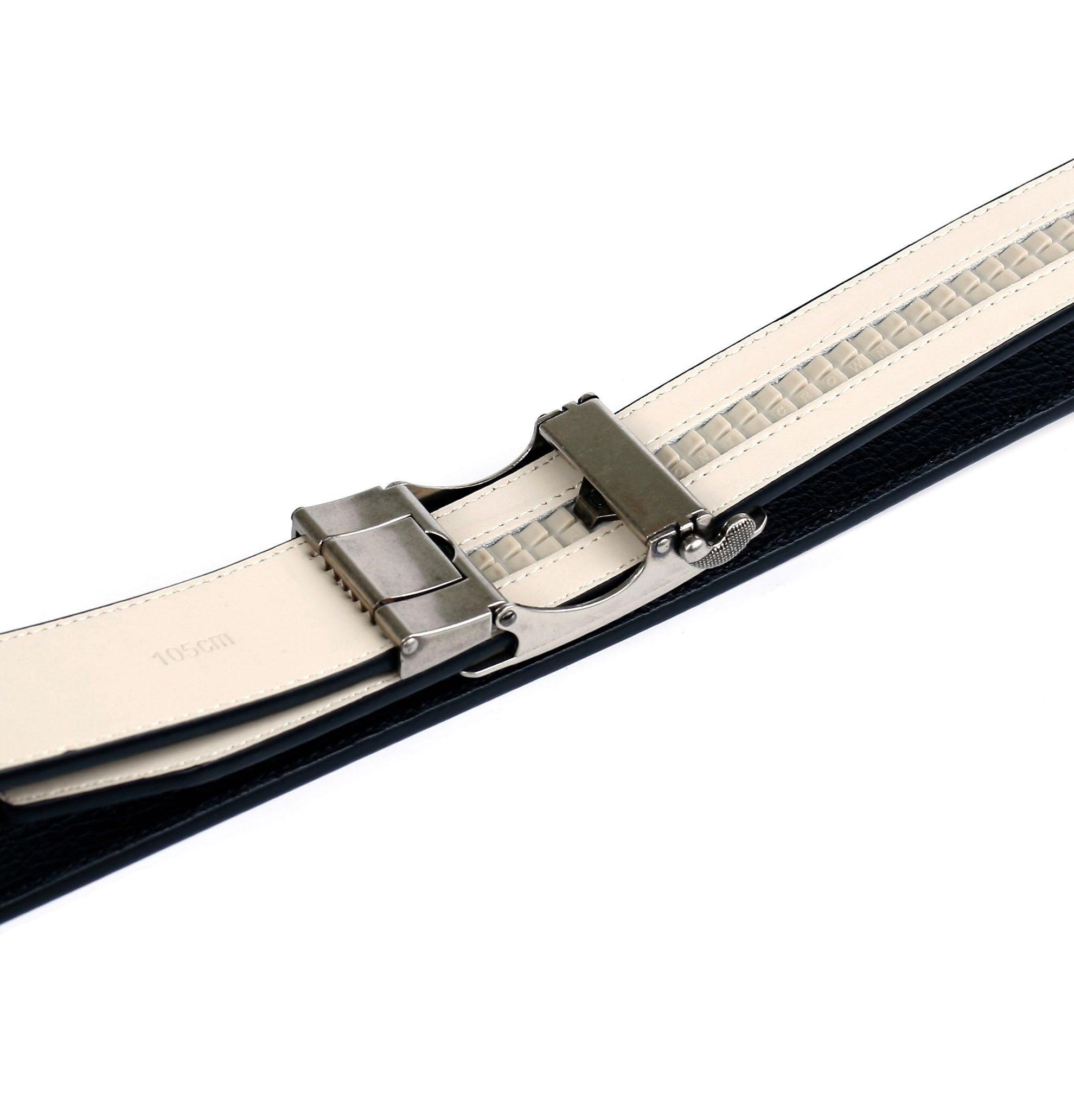 Anthoni Crown Leren riem Zwarte riem met automatische gesp