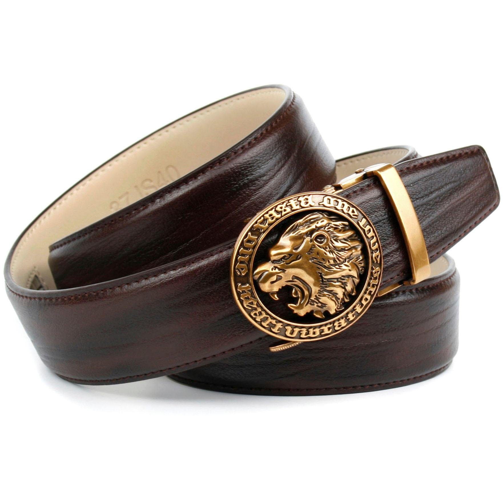 Anthoni Crown Leren riem in trendy mokkakleur