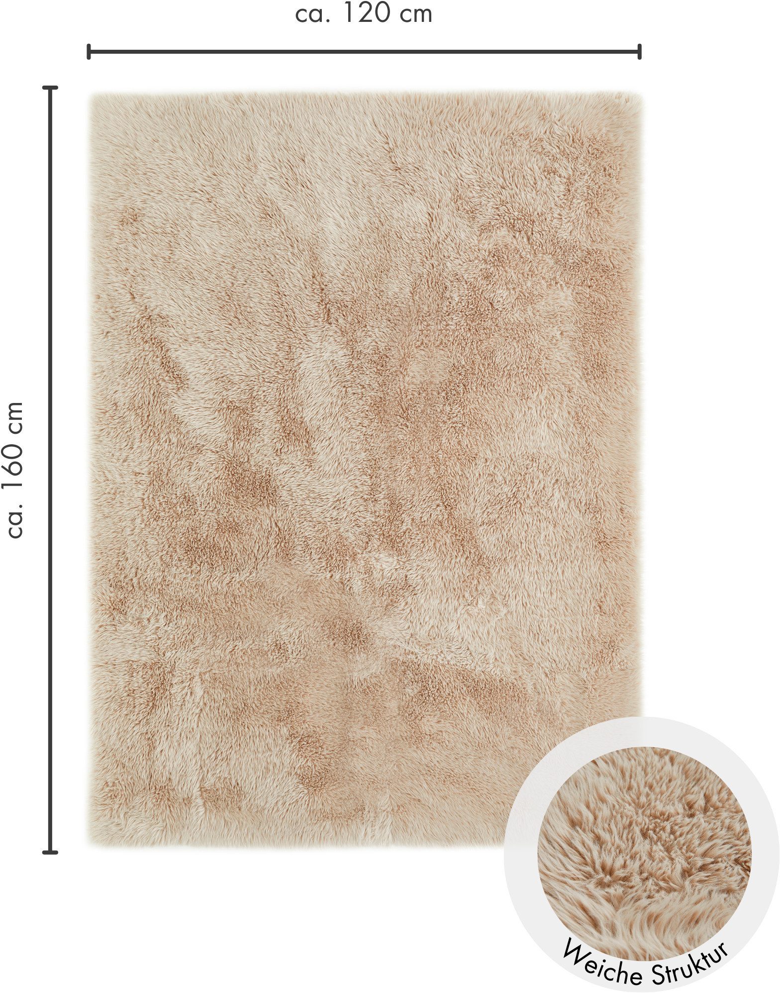 Andiamo Vloerkleed Alpa Uni kleuren, microvezel, bijzonder zacht & knuffelig, slaapkamer