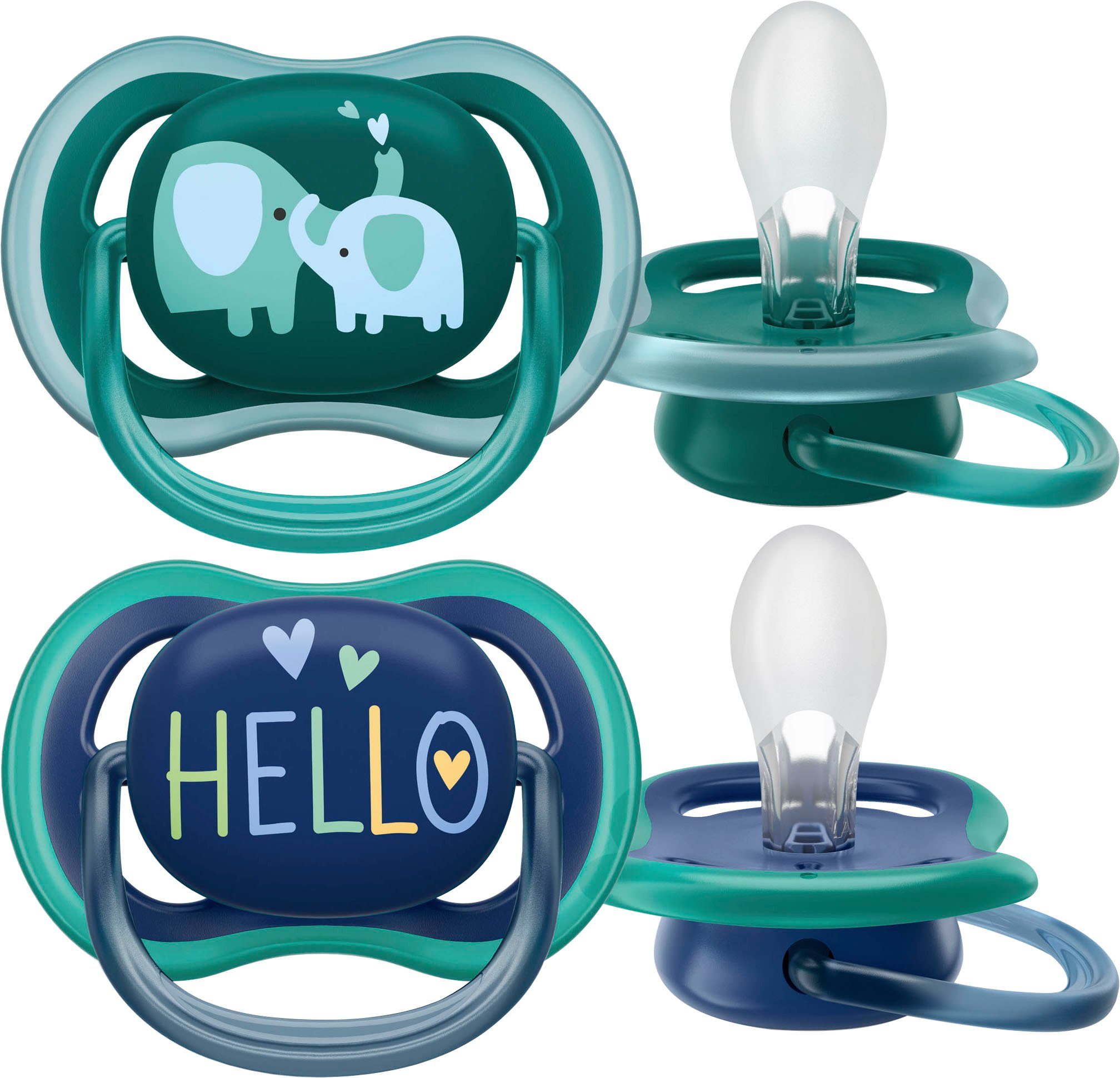 Philips AVENT Speen Ultra air SCF349 Dubbelpak, met transport- en sterilisatiehouder, vanaf 18 maanden (2 stuks)