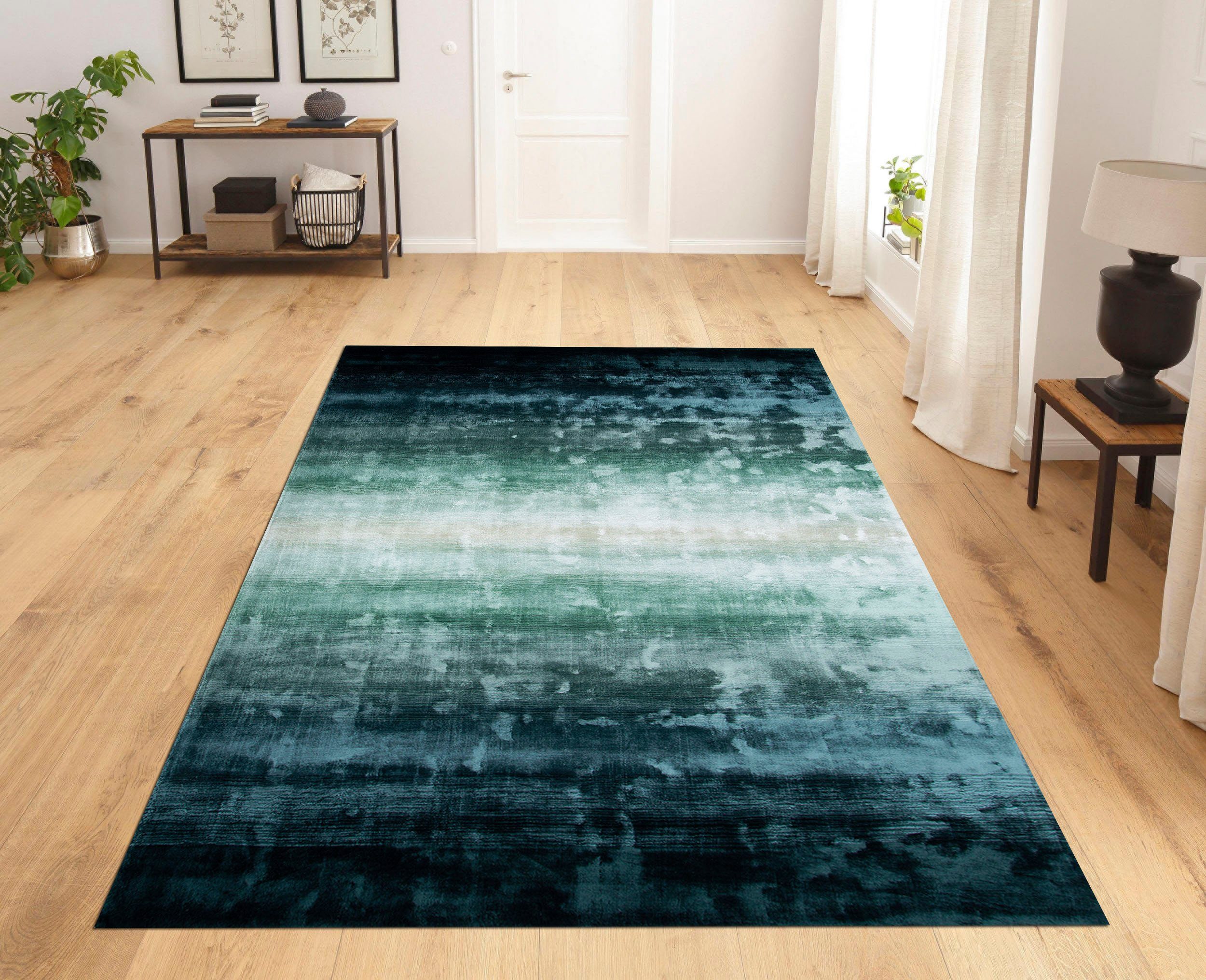 Home affaire Vloerkleed Katalin, met de hand geweven, vloerkleden van 100% viscose, in kleur changerend