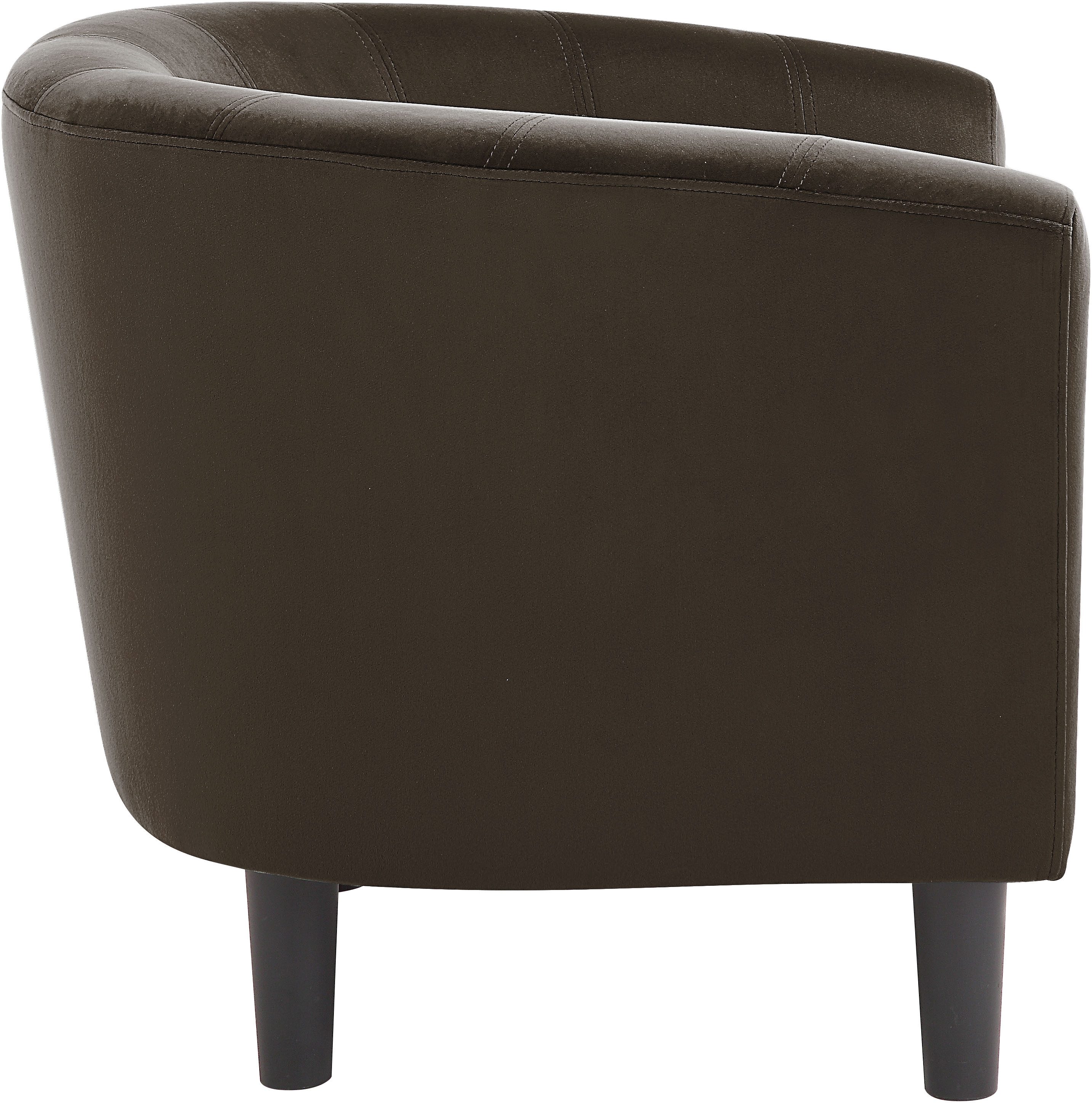 ATLANTIC home collection Fauteuil Carlos Cocktailsessel, loungesessel met fluwelen stof en veerkern