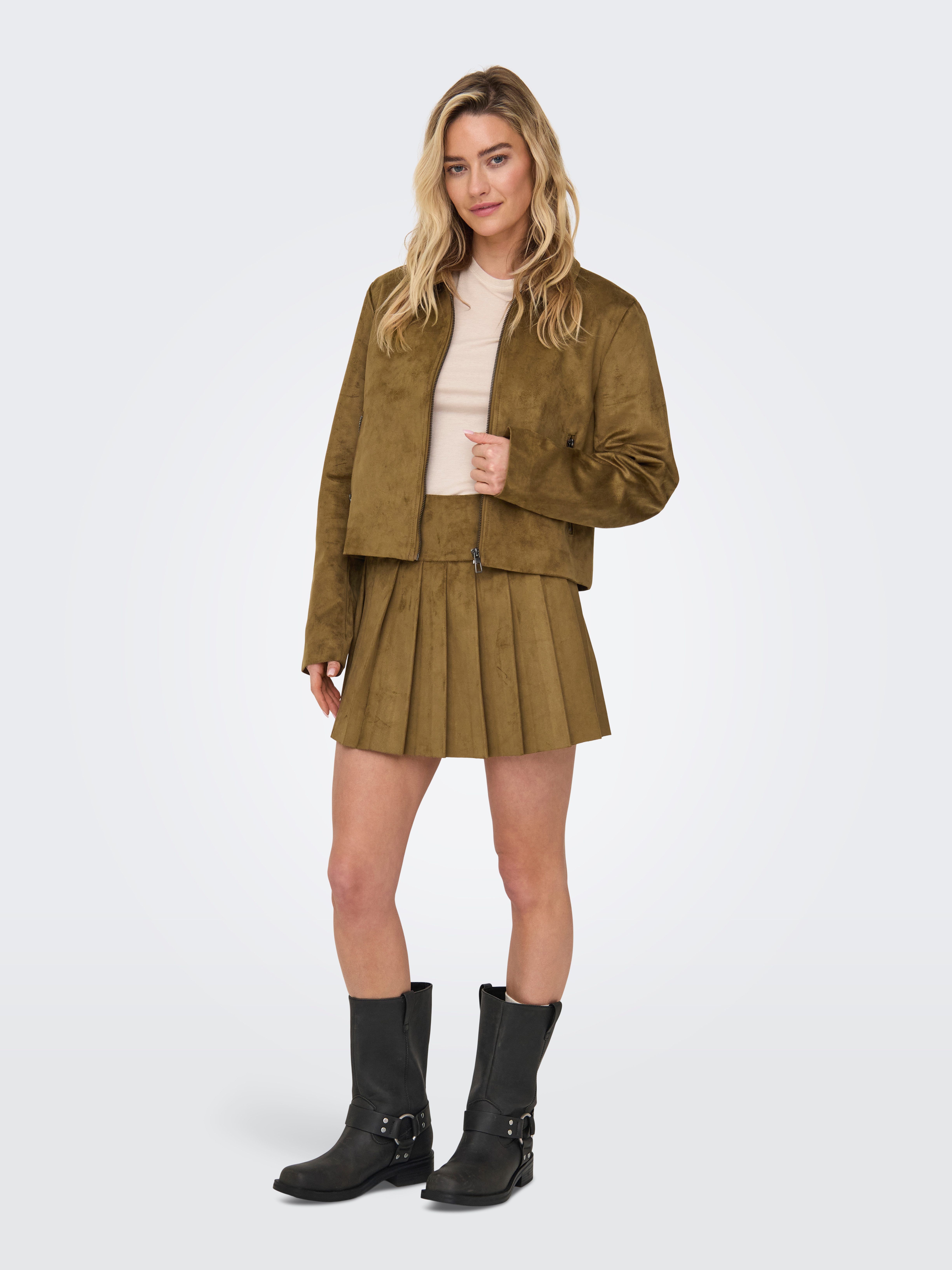 Only Kort jack ONLTULIP FAUX SUEDE ZIP JACKET OTW