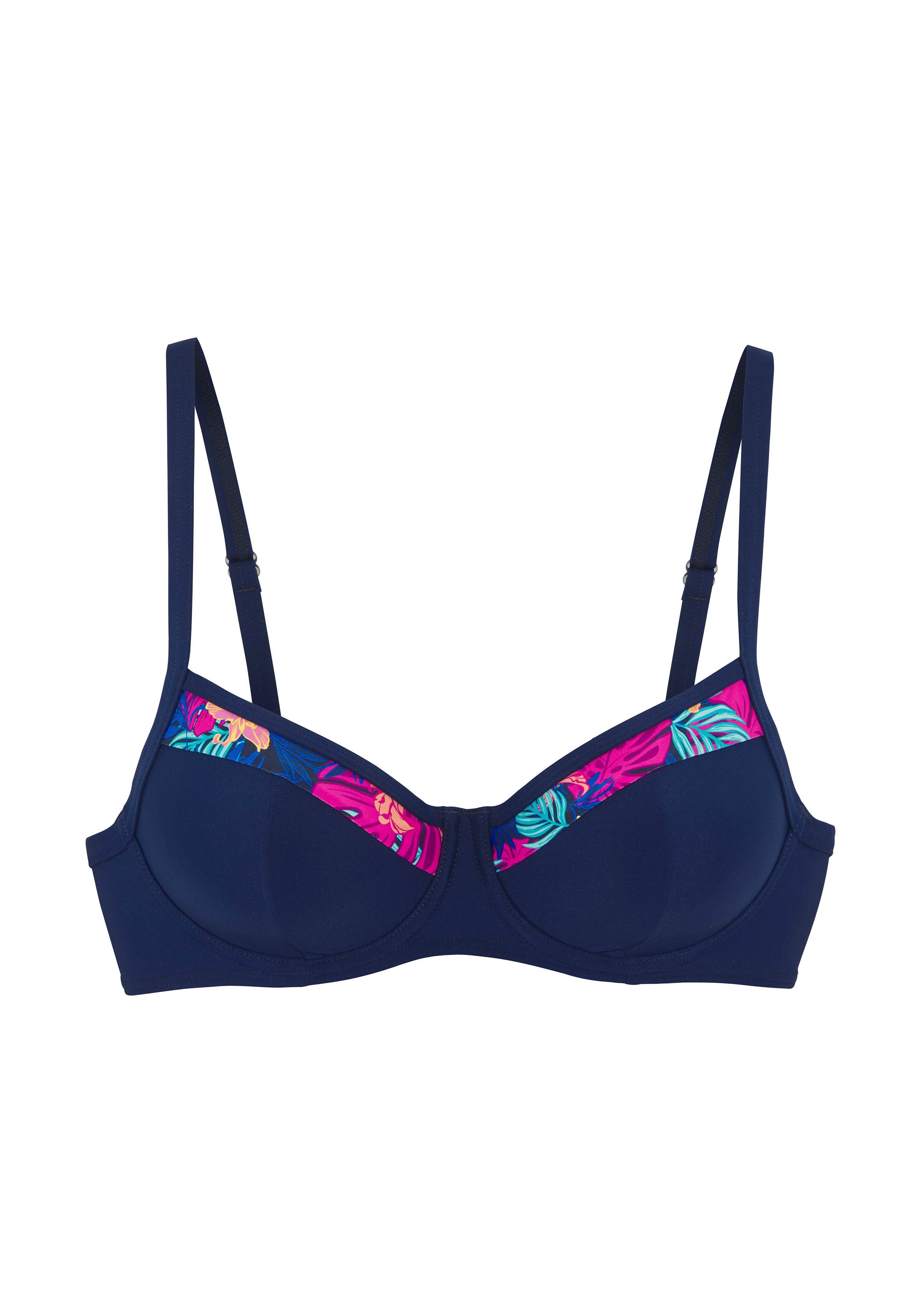 Lascana Beugelbikinitop Exotic met bedrukte rand aan de cups