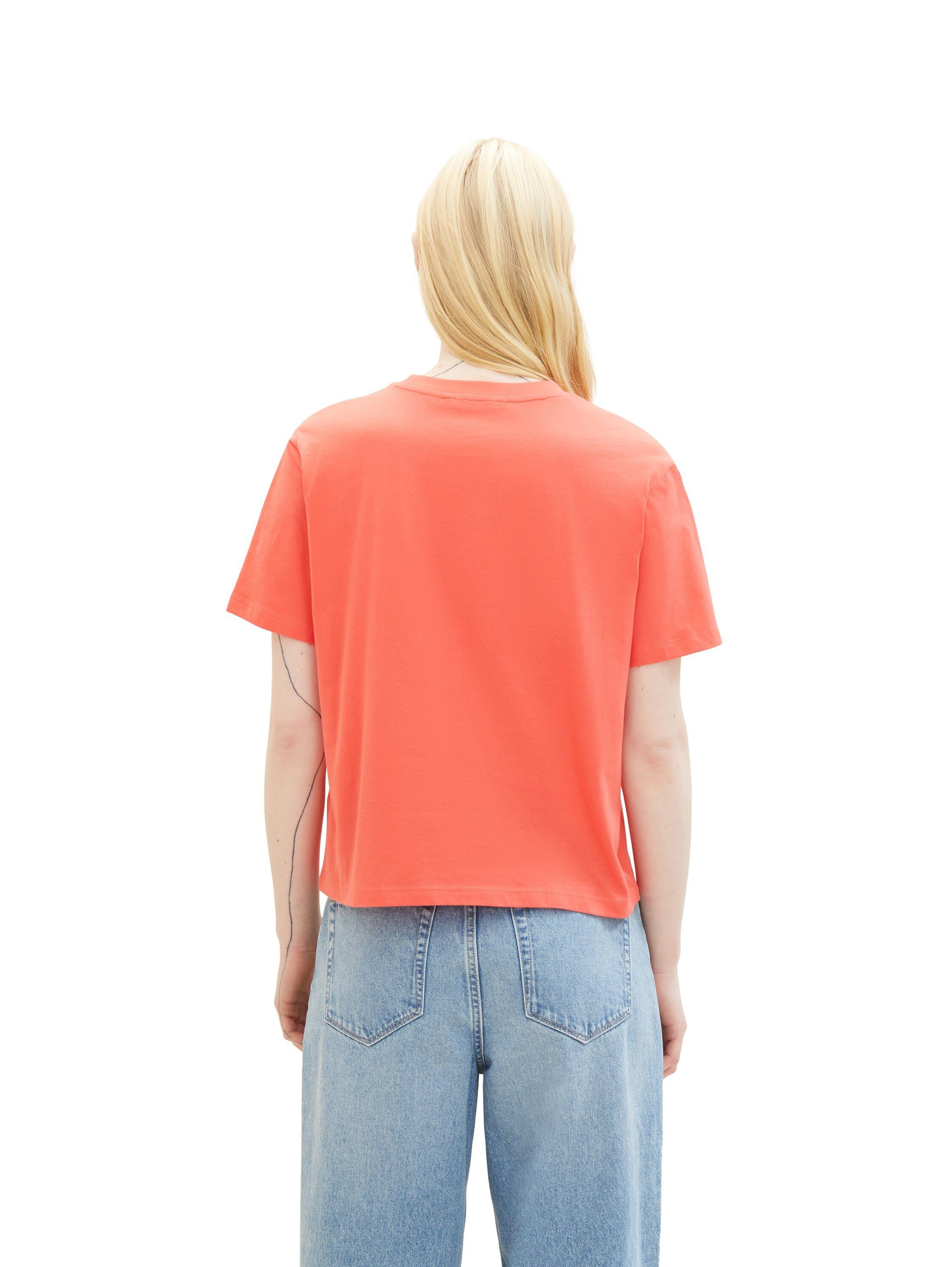 Tom Tailor Denim Shirt met korte mouwen Basic T-shirt met ronde hals en logo-embossing