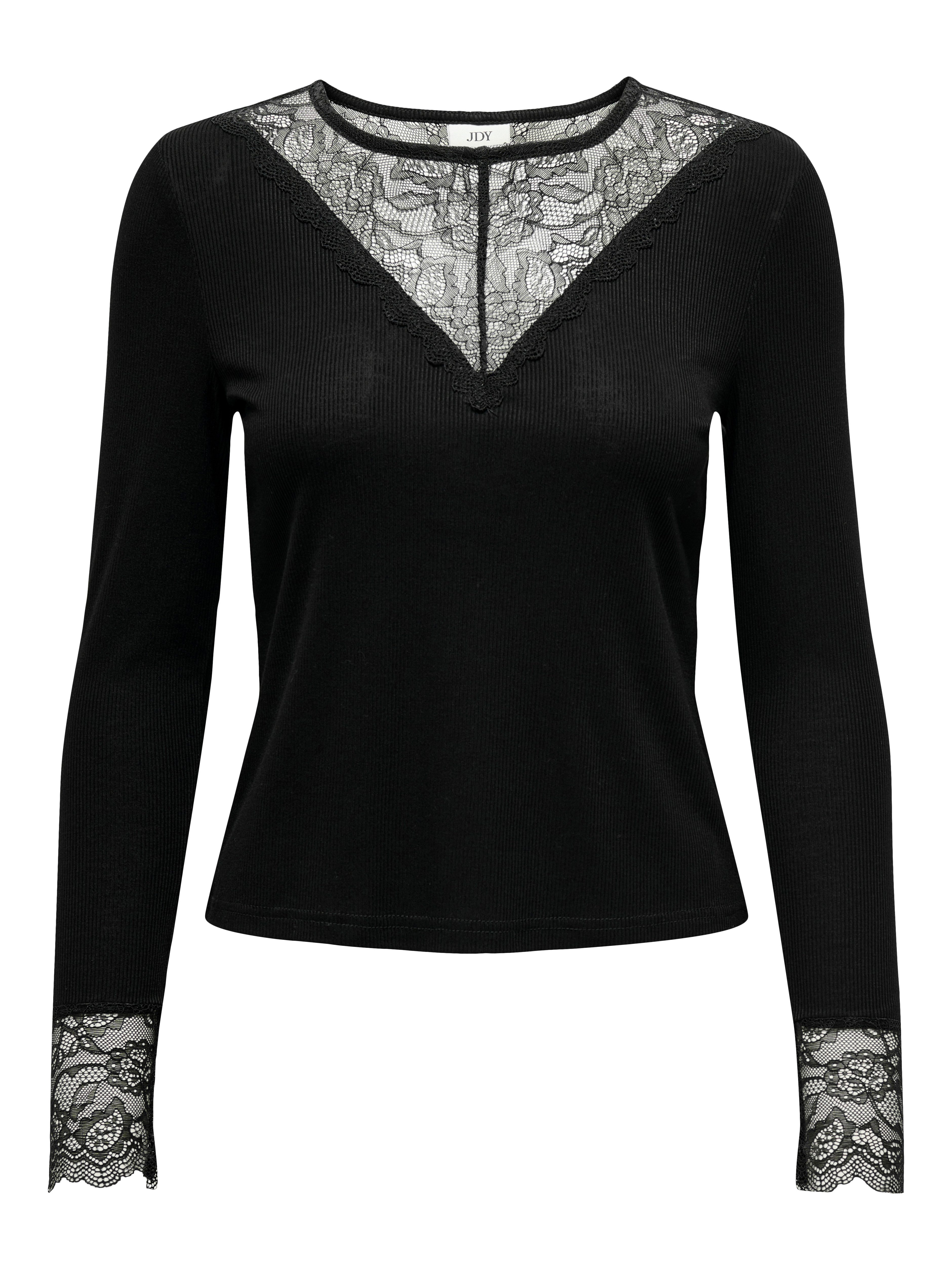 JDY Kanten shirt ROXY L S LACE TOP JRS NOOS