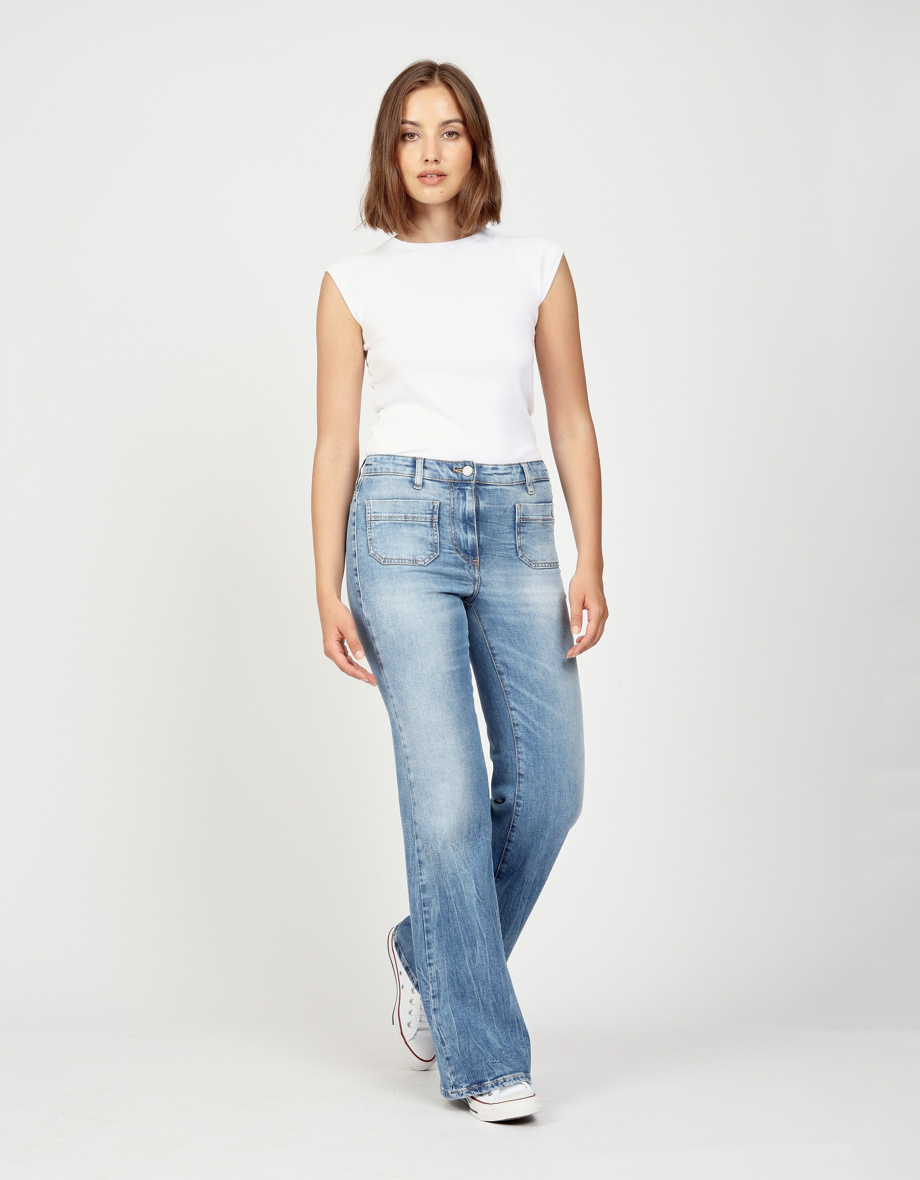 GANG Bootcut jeans 94 JESSI FLARED met trendy luipaardmotief