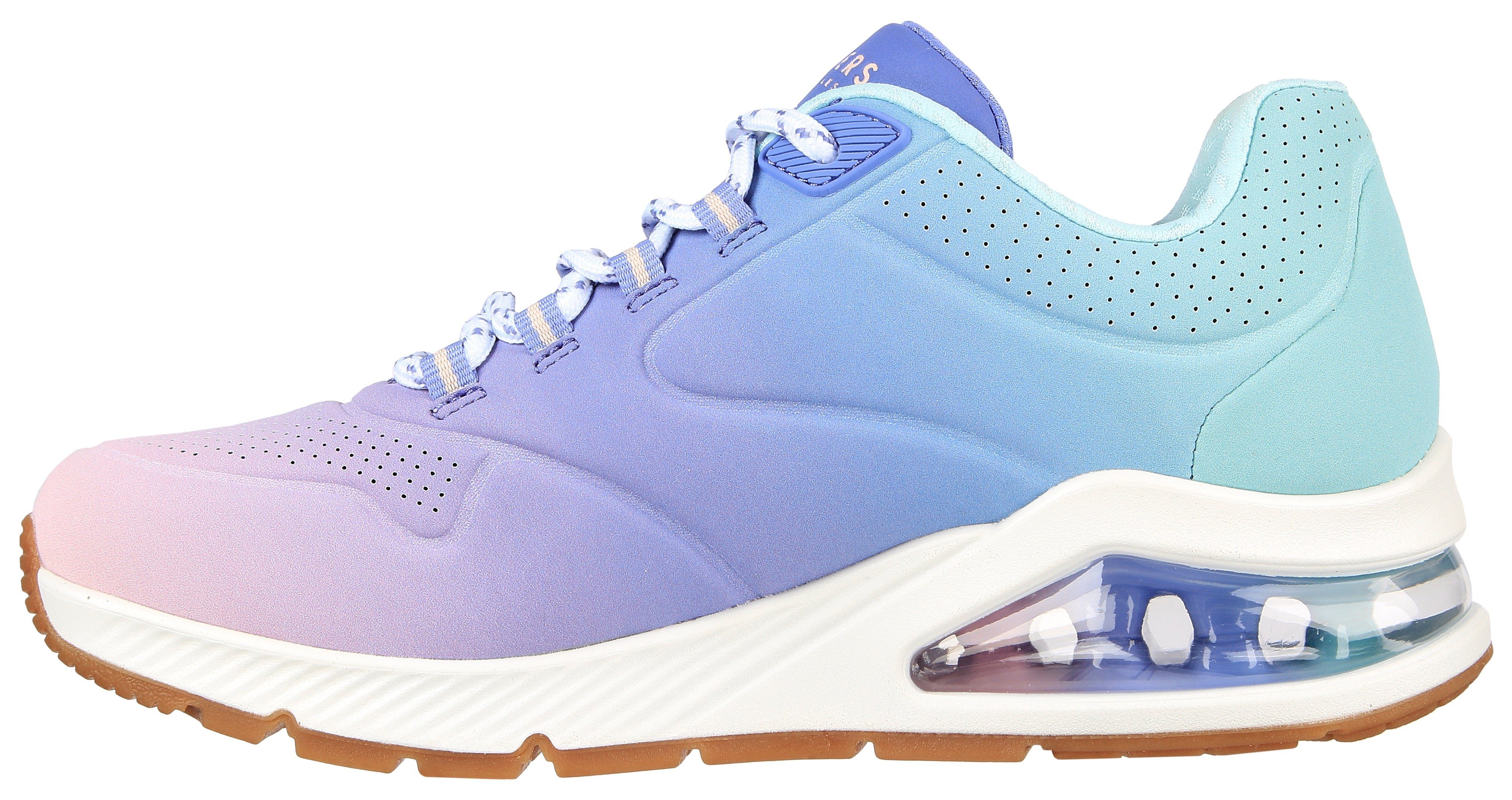 Skechers Sneakers UNO 2 OMBRE AWAY in heldere kleurcombinatie, vrijetijdsschoen, lage schoen, veterschoen