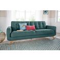 exxpo - sofa fashion 3-zitsbank met slaapfunctie en bedkist groen