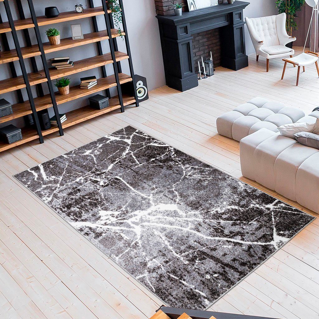 my home Vloerkleed Manrik met bijzonder zachte pool, kortpolig, modern marmerontwerp