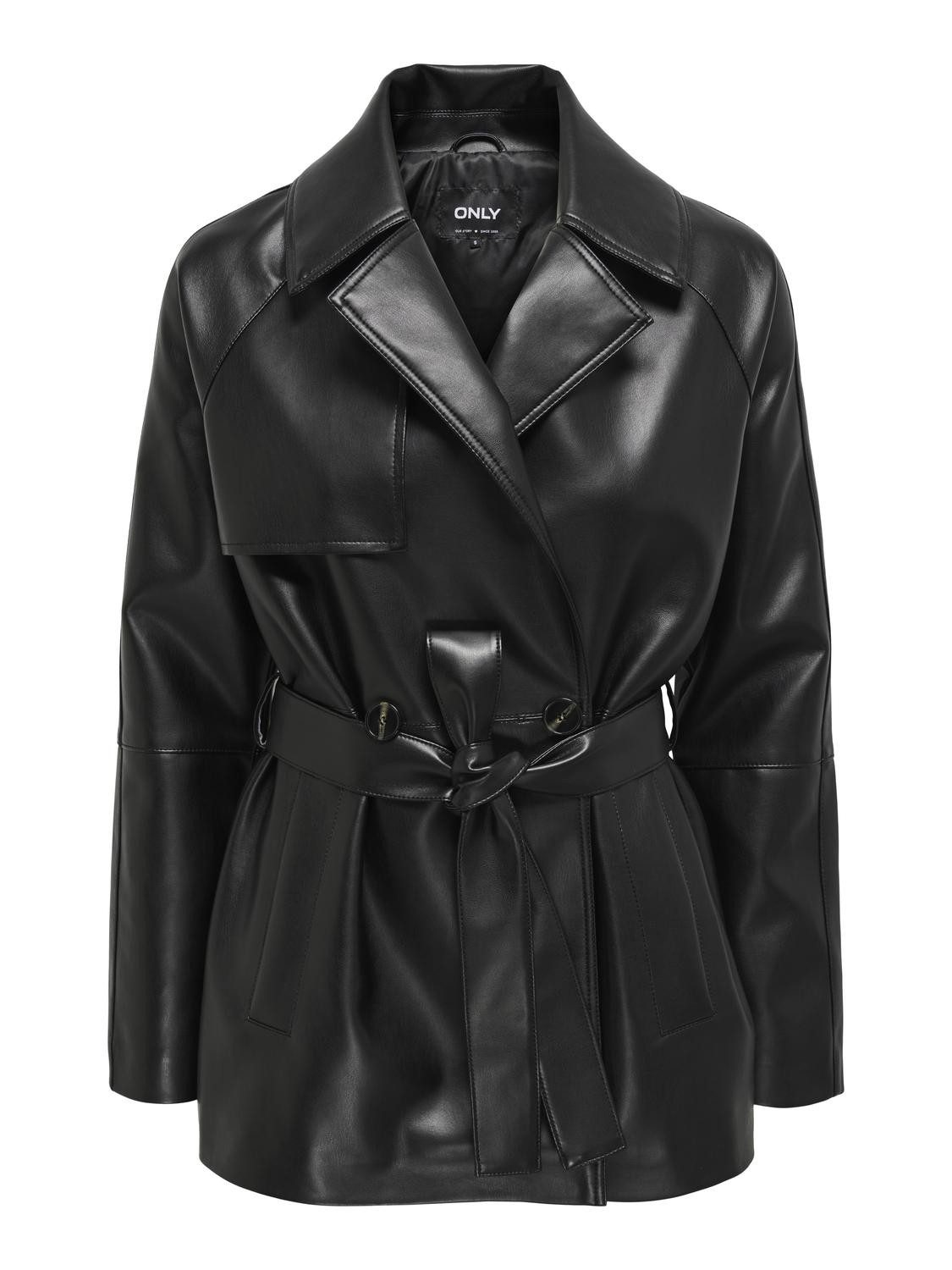 Only Imitatieleren jack ONLSOFIA FAUX LEATH SHORT TRENCH CC OTW
