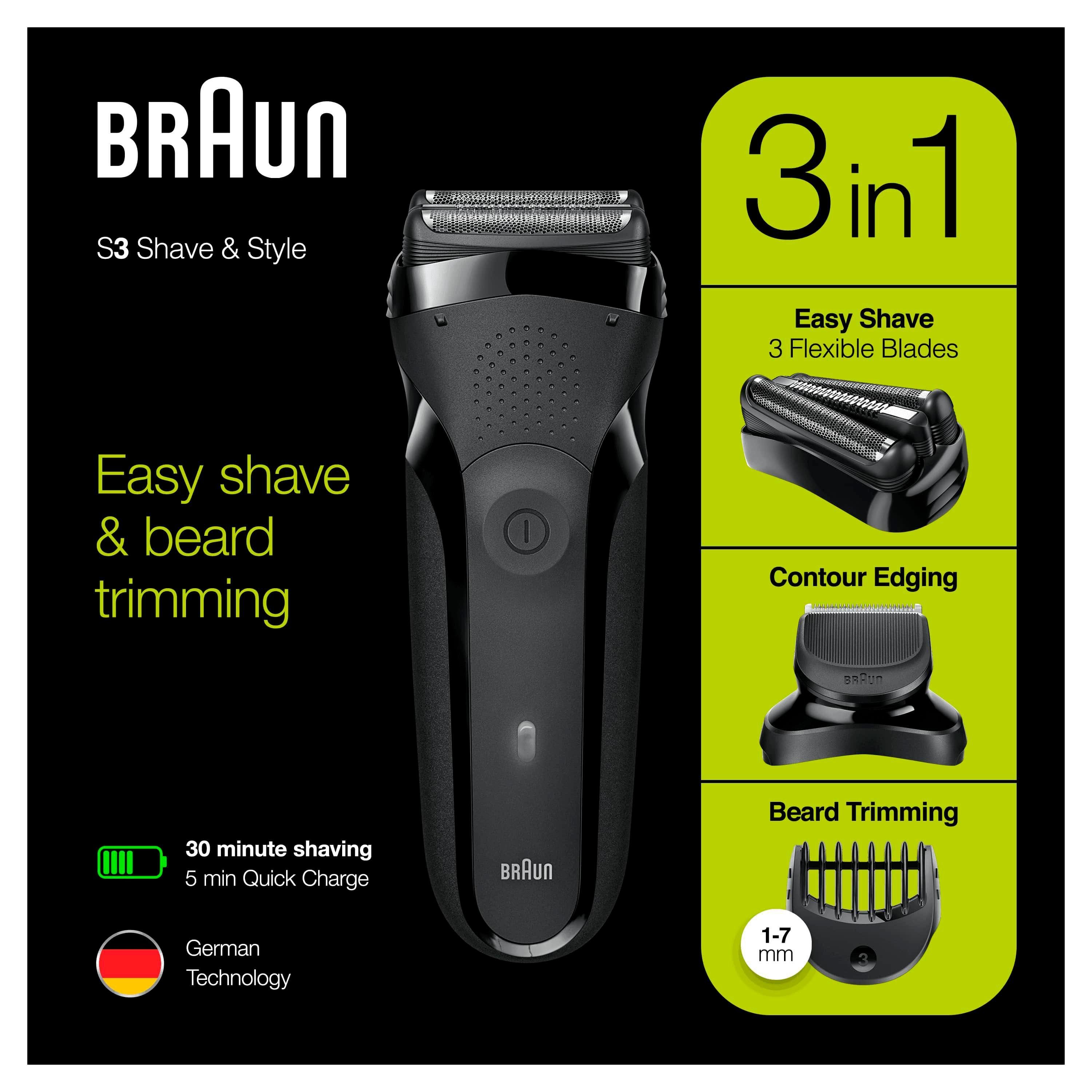 Trekker selecteer Lada Braun Elektrisch scheerapparaat Series 3 Shave&Style 300BT koop je bij |  OTTO
