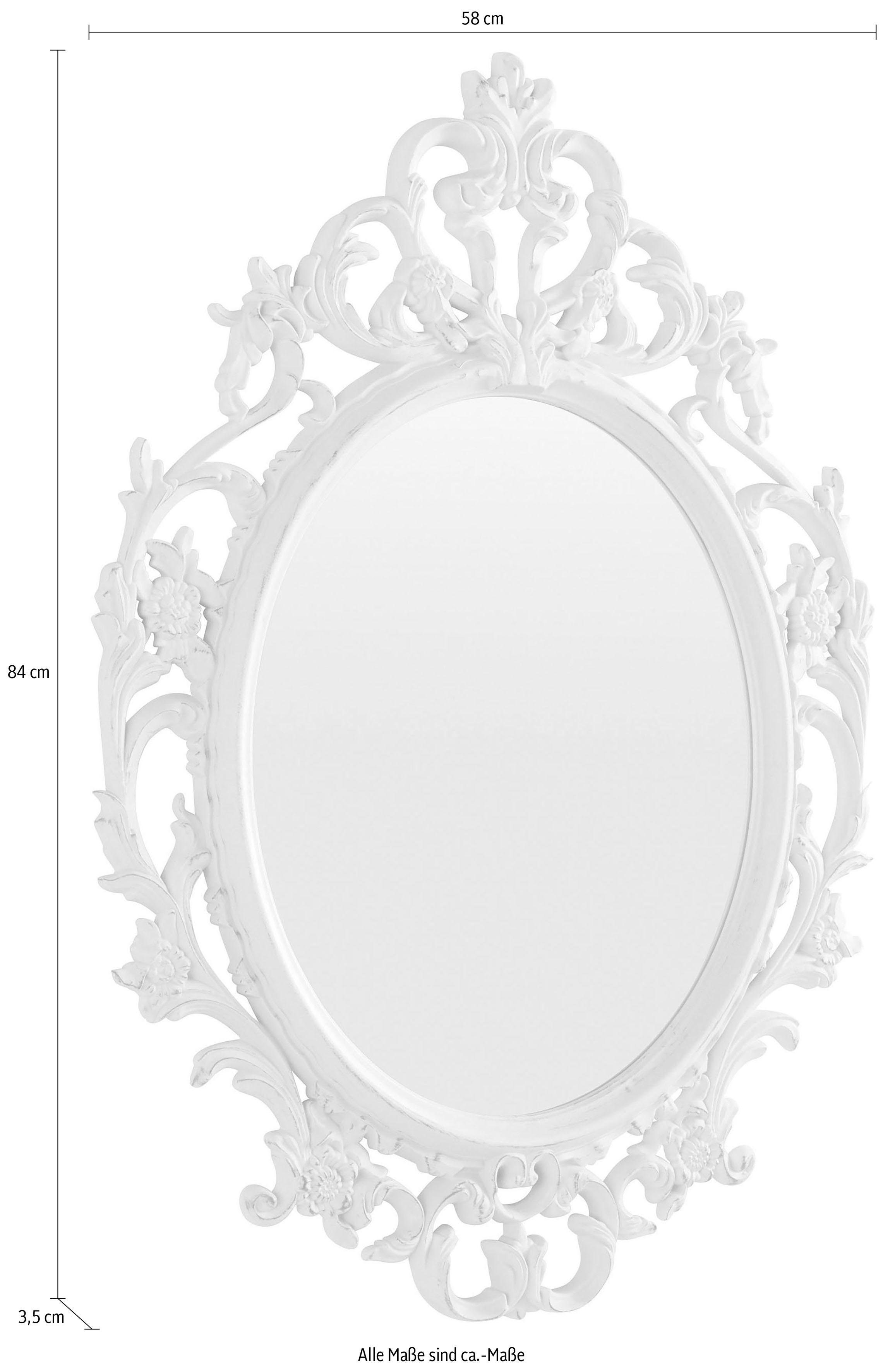 Home affaire Barockspiegel Koning Lodewijk, wit ovaal, met barok frame (1 stuk)