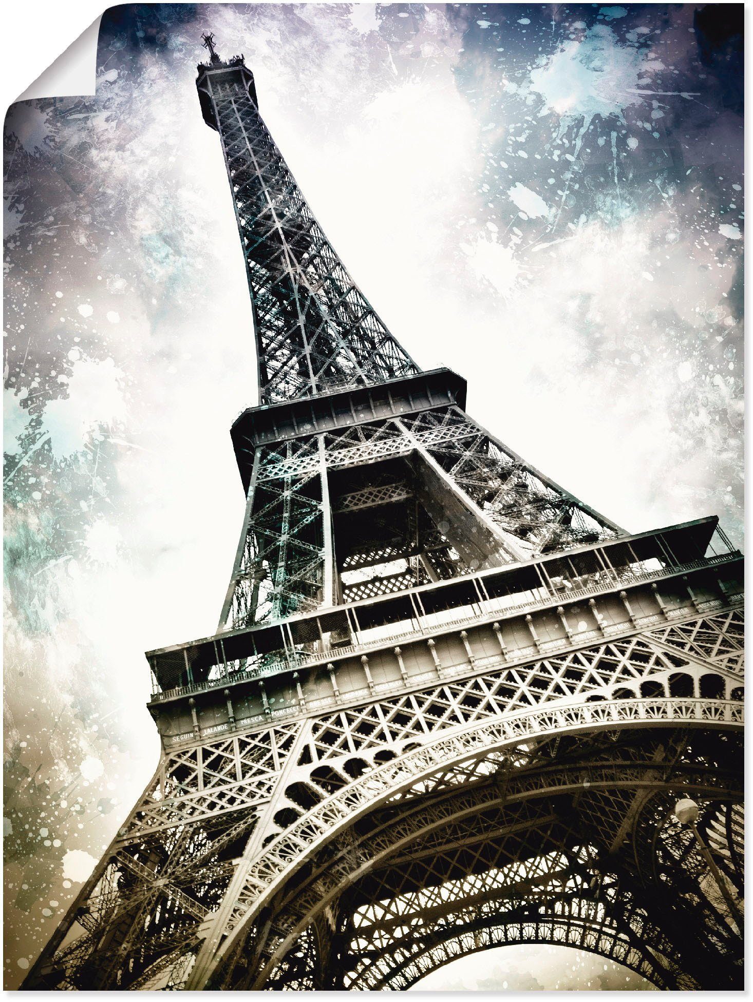 Artland Artprint Parijs Eiffeltoren Decoratief in vele afmetingen & productsoorten - artprint van aluminium / artprint voor buiten, artprint op linnen, poster, muursticker / wandfo