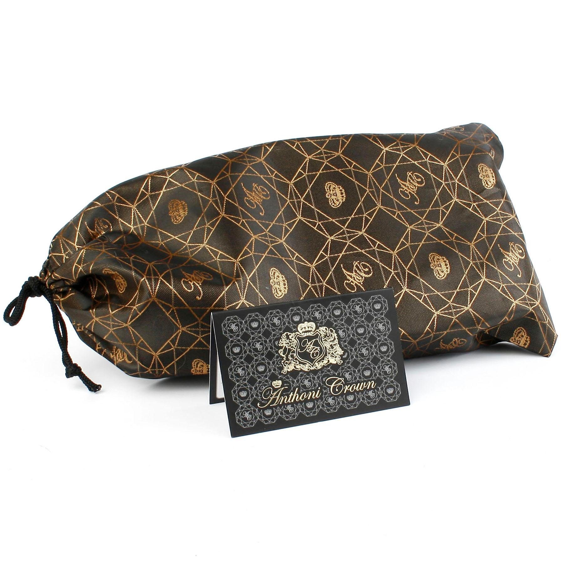 Anthoni Crown Leren riem in donkerbruin met contraststitching in wit