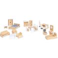 pinolino poppenhuismeubelen poppenhuisinrichting van hout houten (set, 20-delig) beige