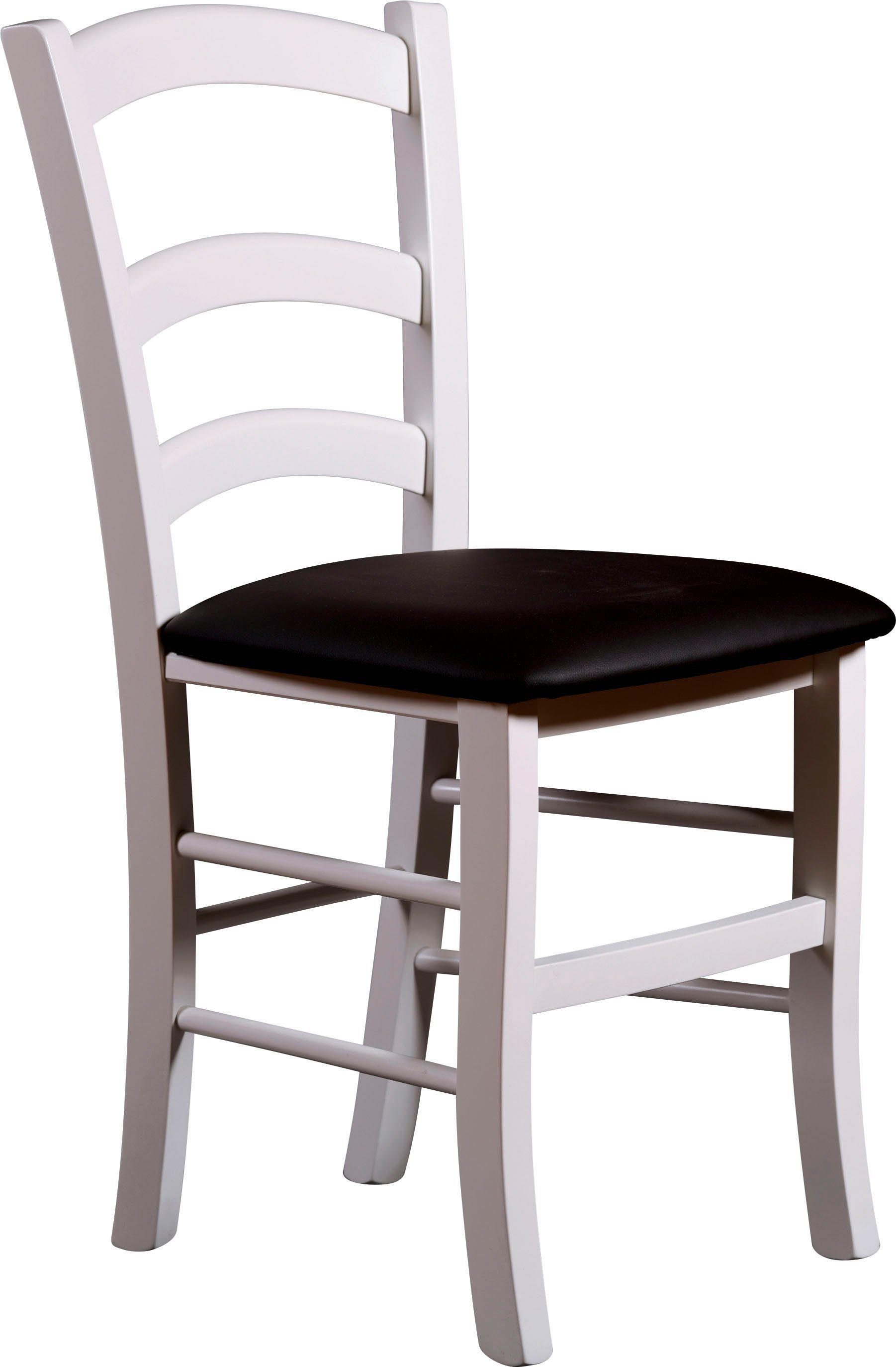 Home affaire Eetkamerstoel Super Paesana Massief beukenhout overtrokken met kunstleer (set, 2 stuks)