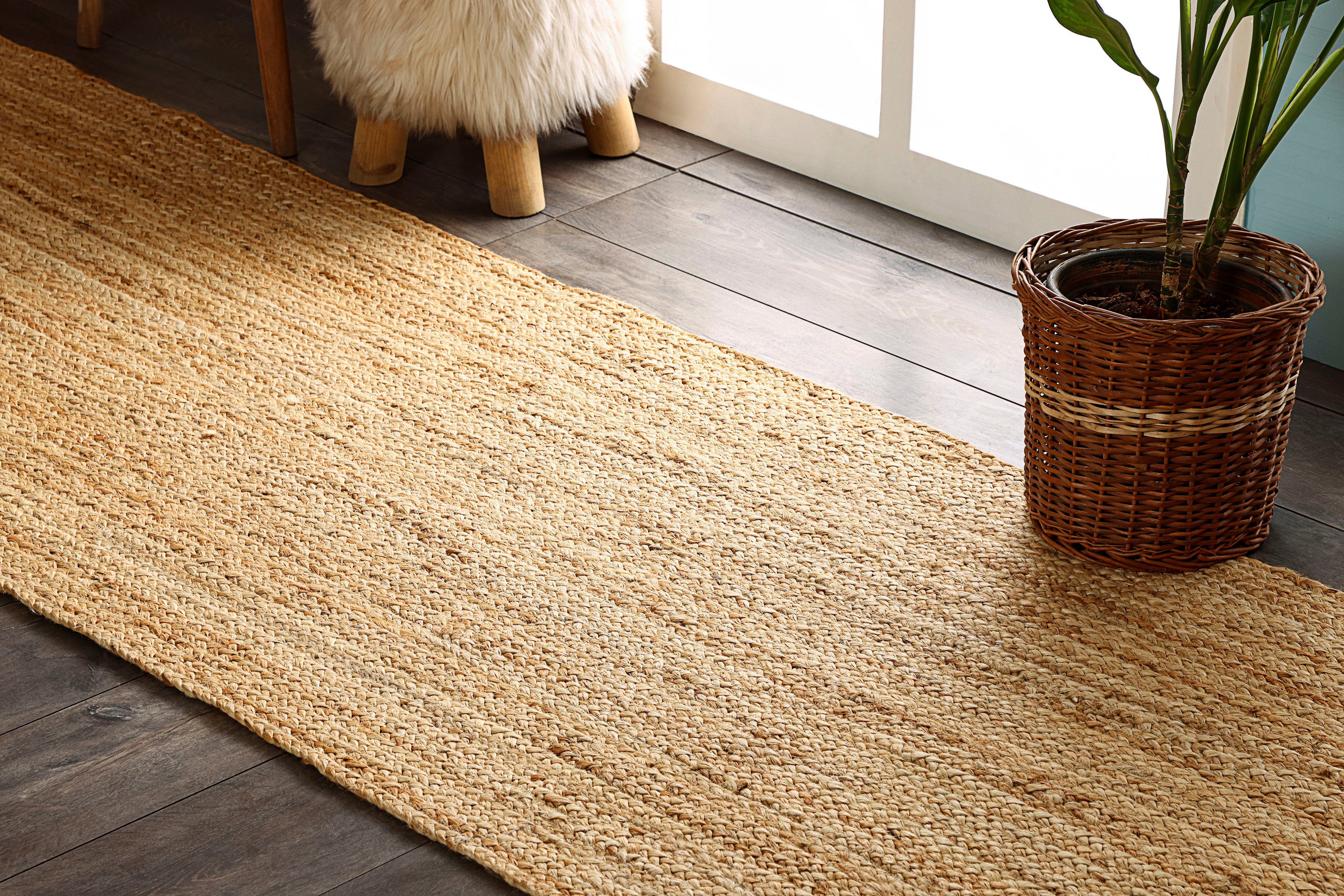Myflair Möbel & Accessoires Loper Lola Jute tapijt, omkeerbaar tapijt, handgeweven, 100% natuurlijke vezel, Boho-stijl