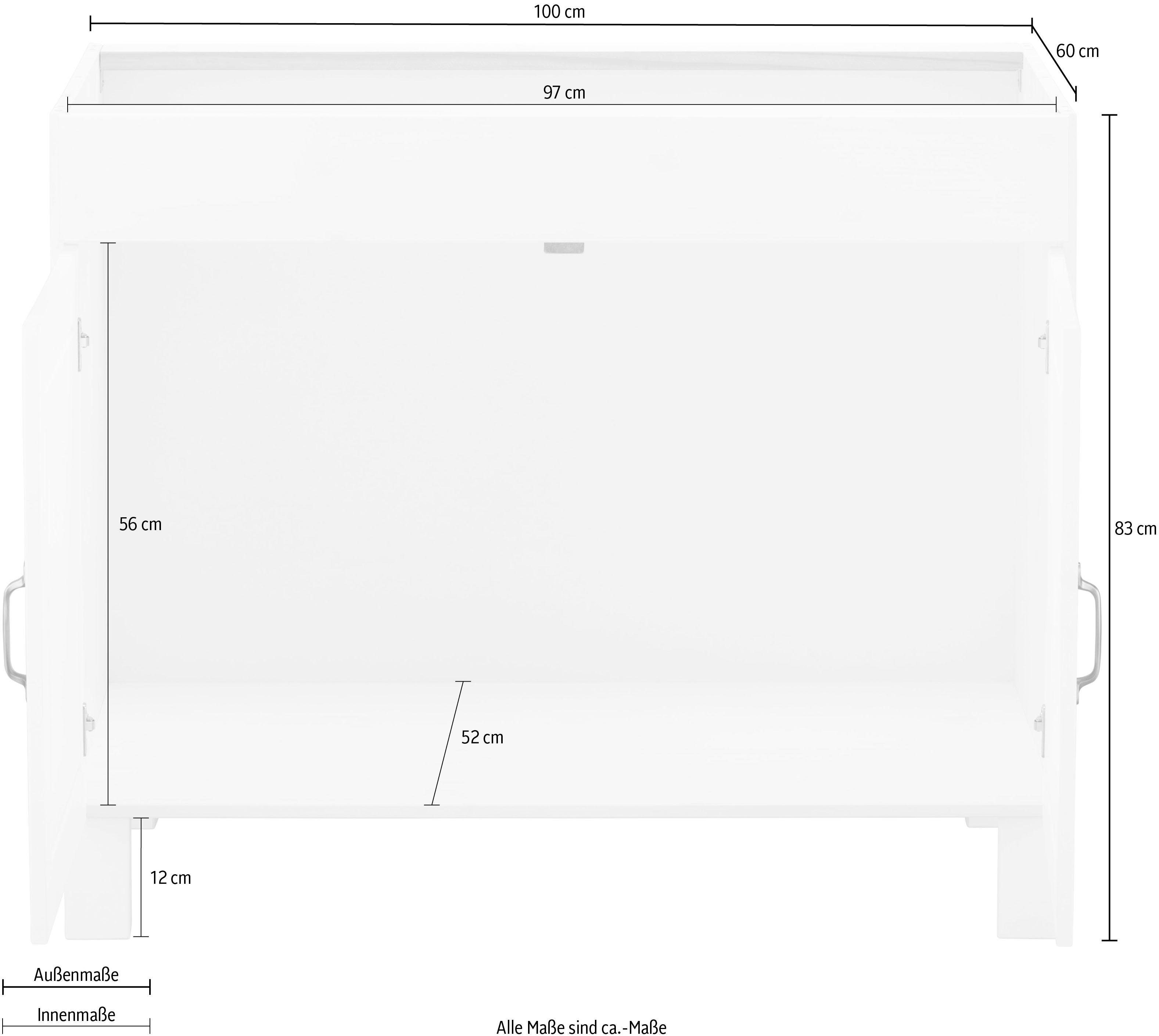 Home affaire Gootsteenkast Alby Breedte 100 cm, 2 vakken