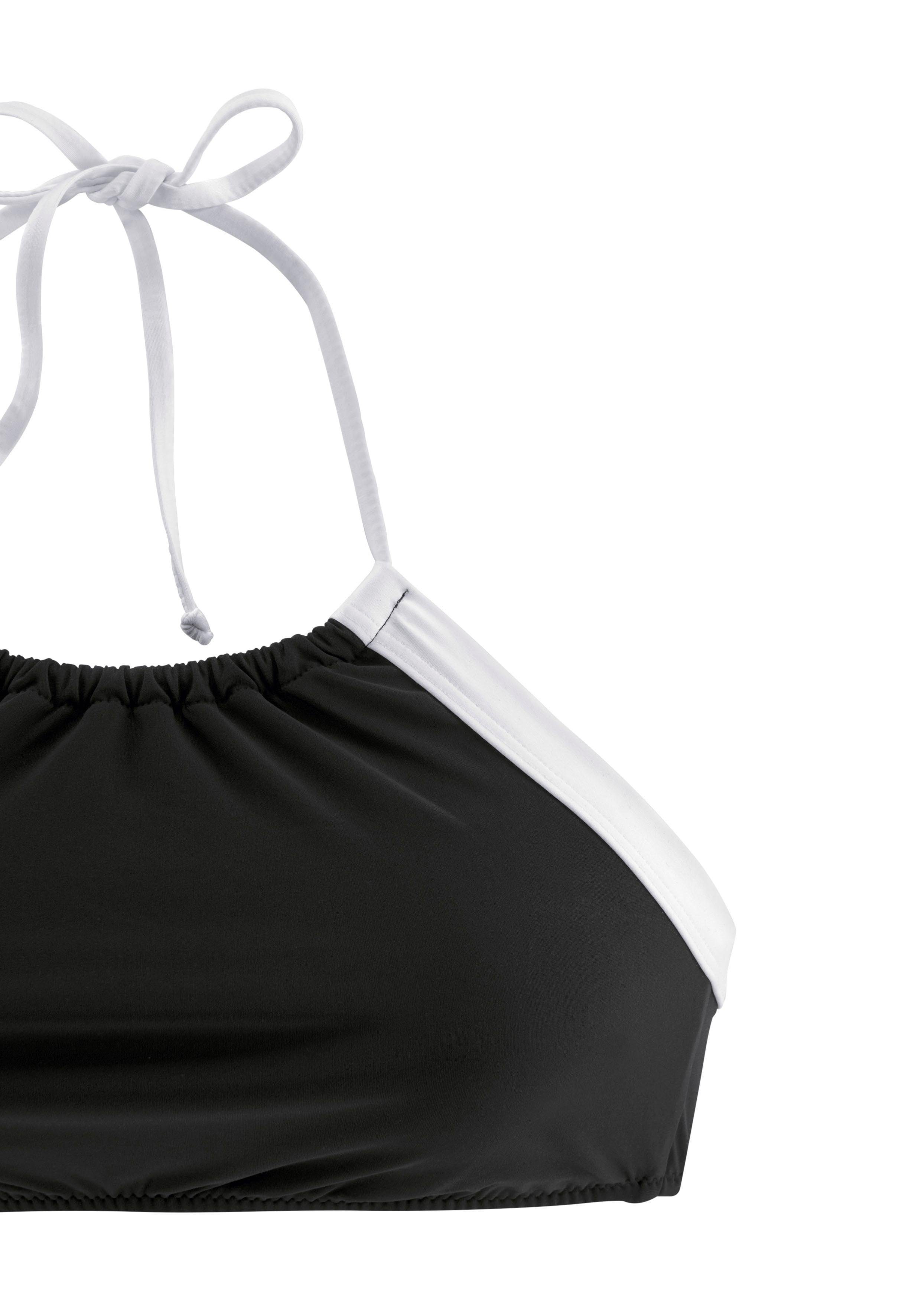 Lascana Bustierbikini met contrastkleurig boordsel