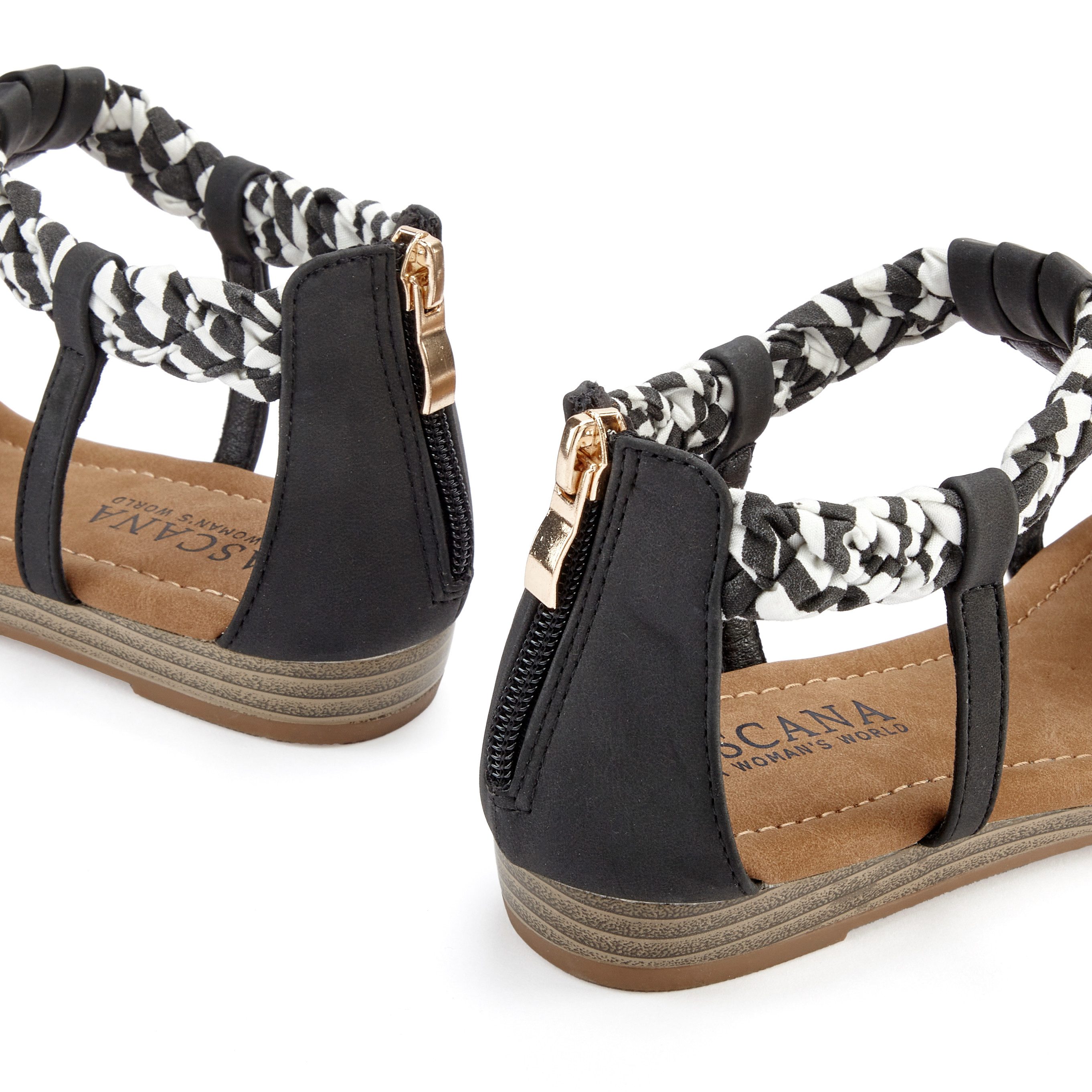 Lascana Sandalen Zomerschoen, sandaal, Sandalette, zomerschoen met versiering en kleine sleehak VEGAN