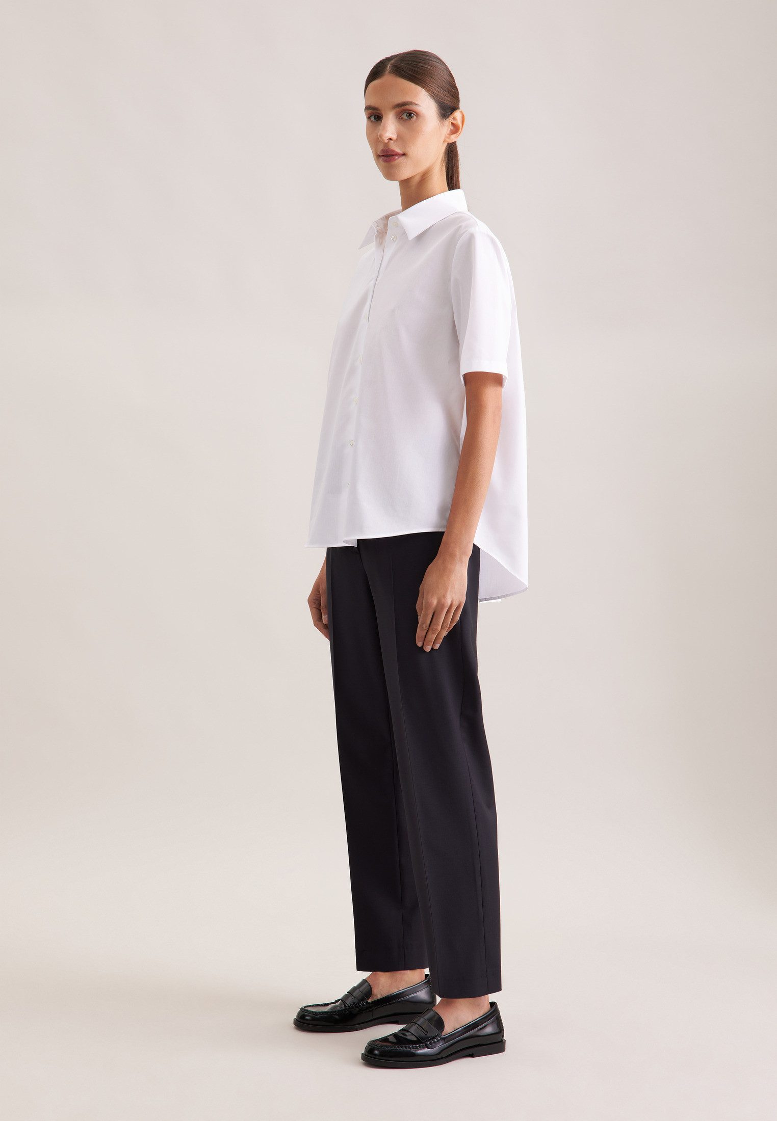 seidensticker Overhemdblouse 1/2 kraag uni