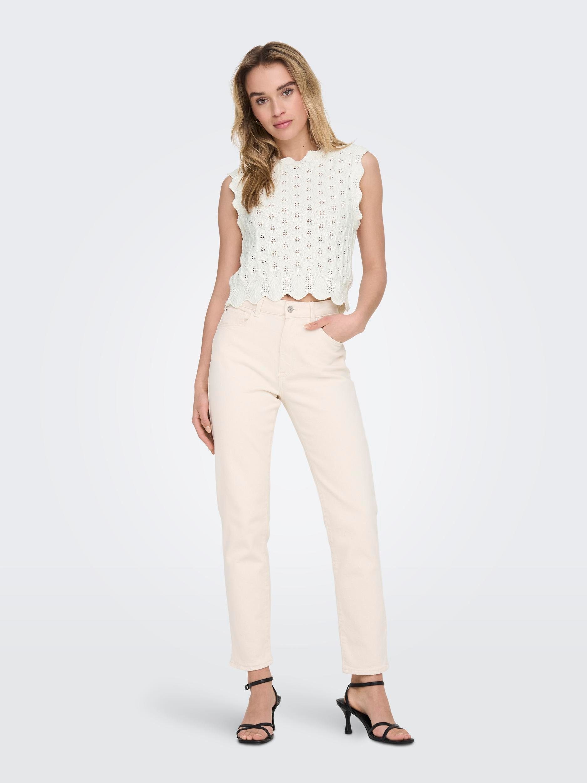 Only Gebreide top ONLLUNA LIFE SL O-NECK TANK NOOS KNT