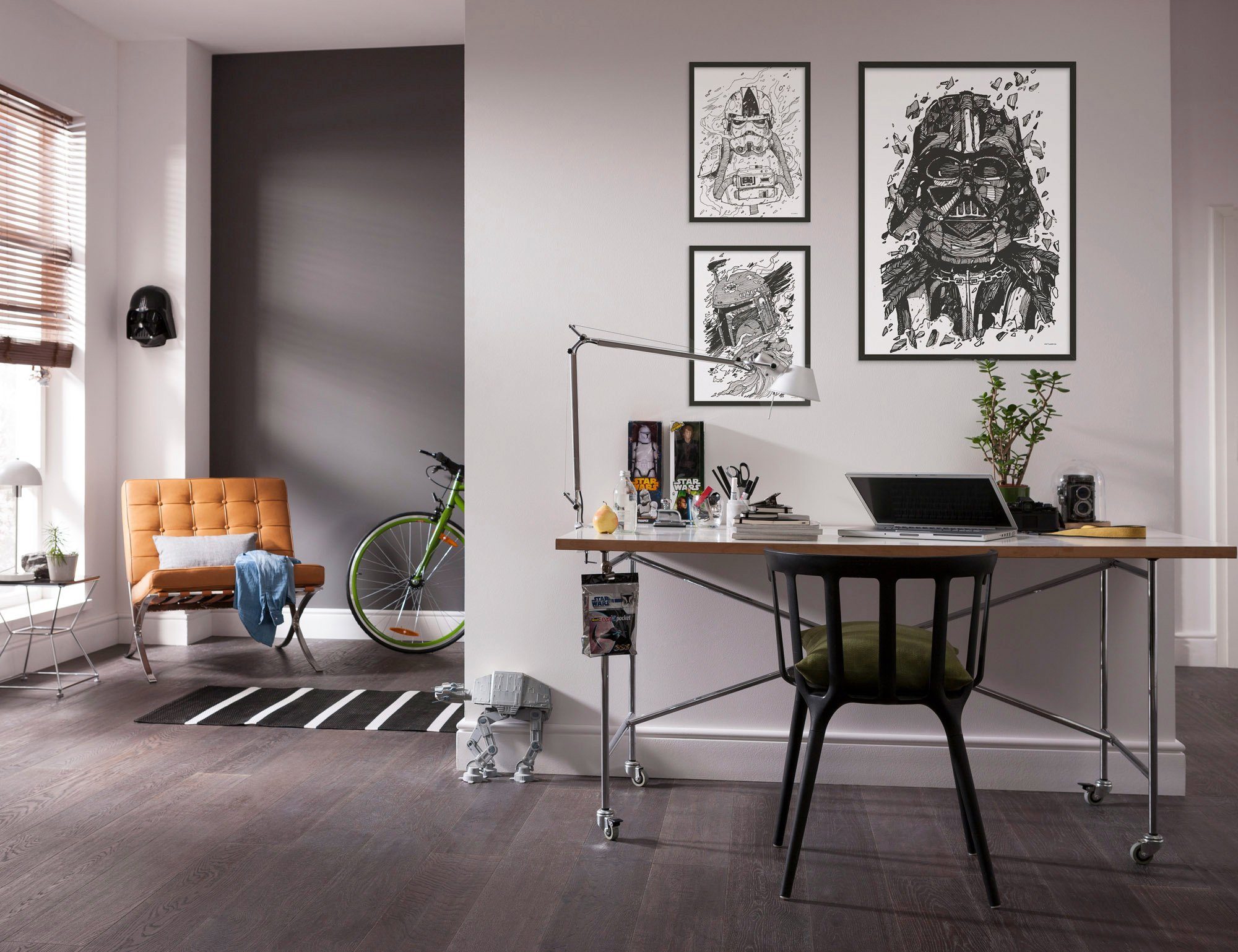 Komar Wanddecoratie Star Wars Boba Fett Drawing Wanddecoratie voor de kinderkamer - zonder lijst (1 stuk)