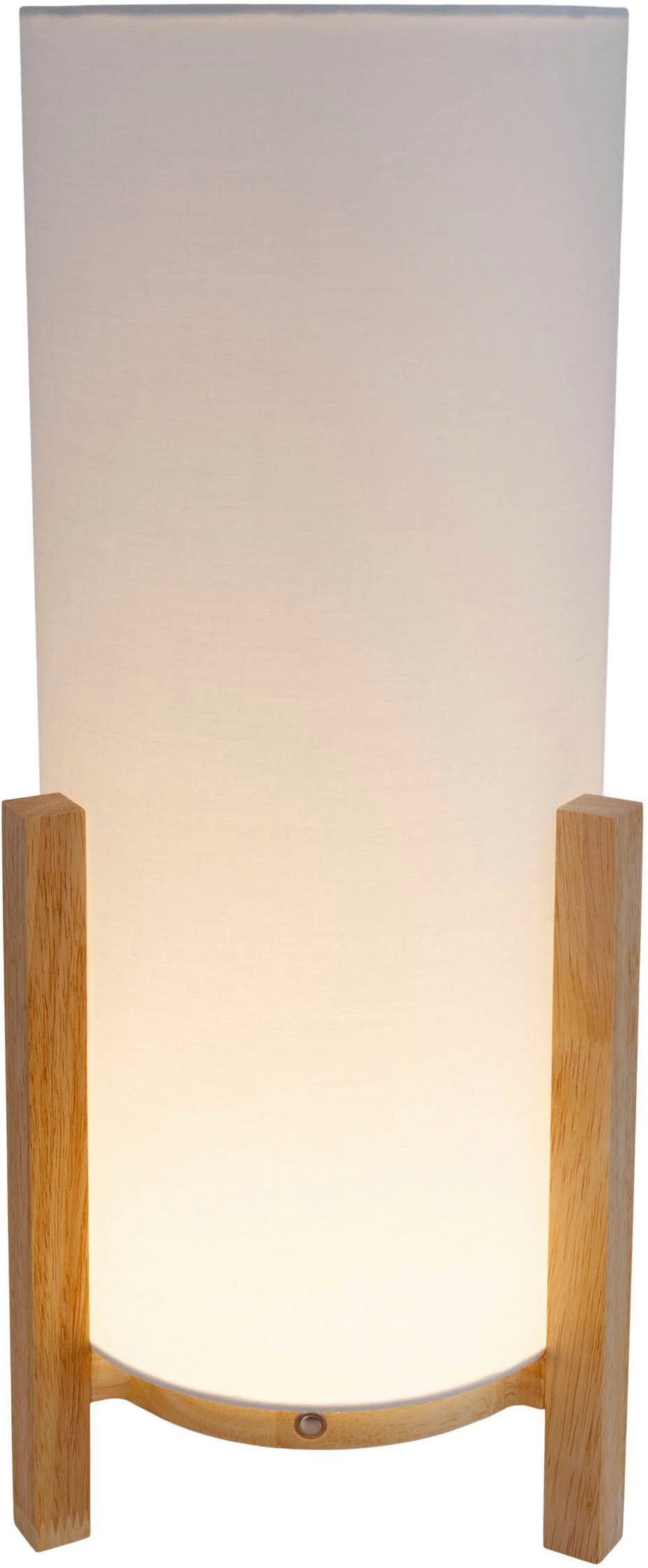 näve Led-tafellamp Matida Accu-werking, incl. USB-C-kabel, houten frame, textielscherm, dimbaar (1 stuk)