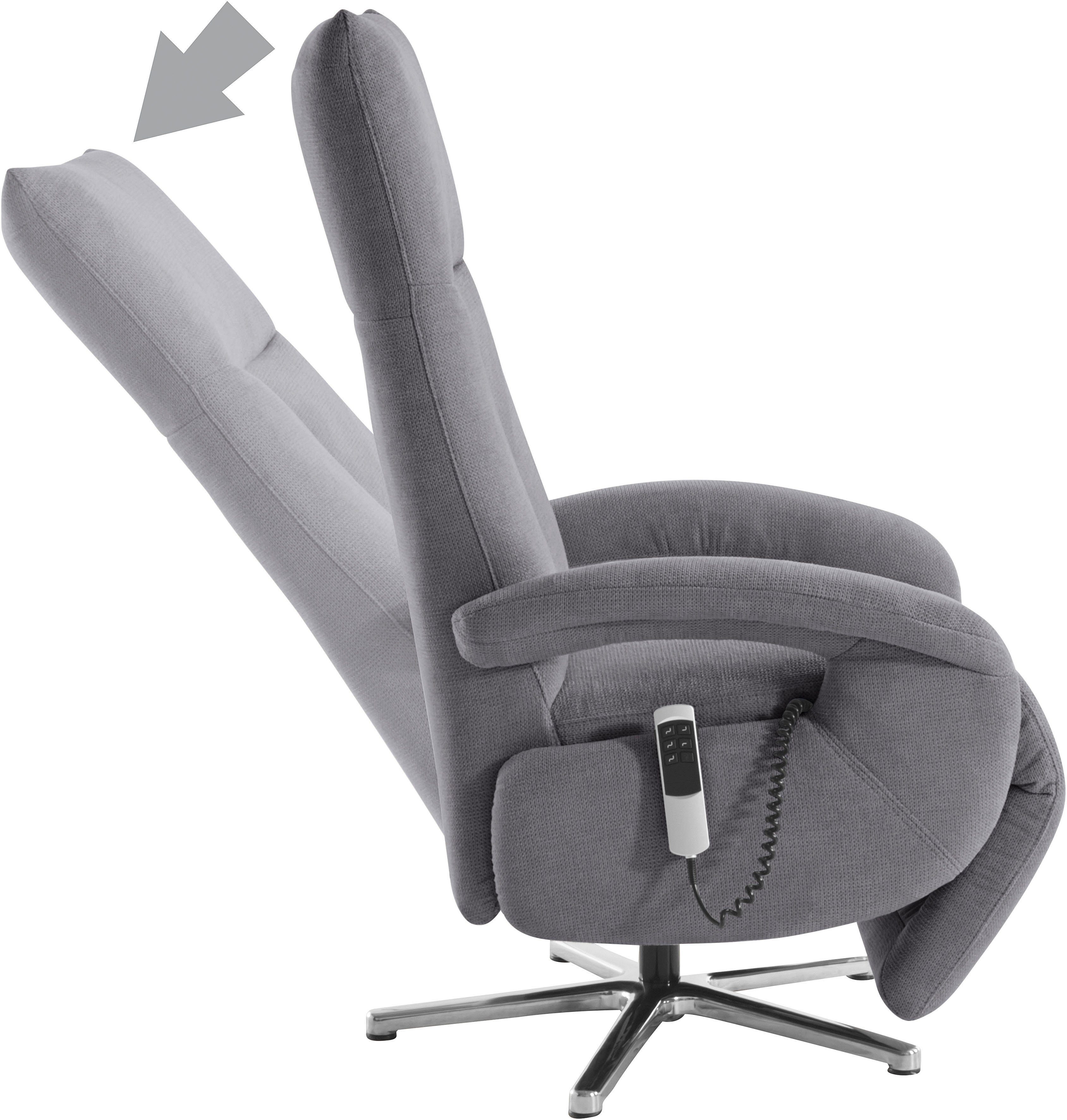 sit&more Relaxfauteuil Tycoon met verstelbare hoofdsteun en 360° draaifunctie keuze tussen handmatige of elektrische functie, ook met accu (draadloos)
