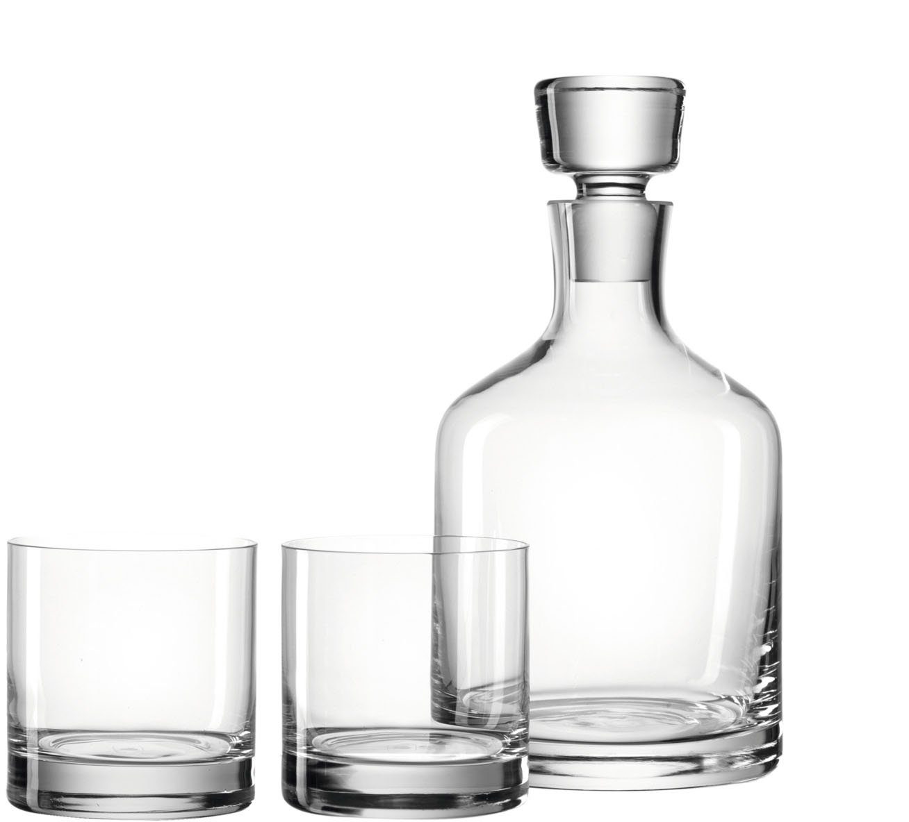 LEONARDO Glazenset AMBROGIO (1 karaf, 2 whiskyglazen)(set, 3-delig) glazen wit