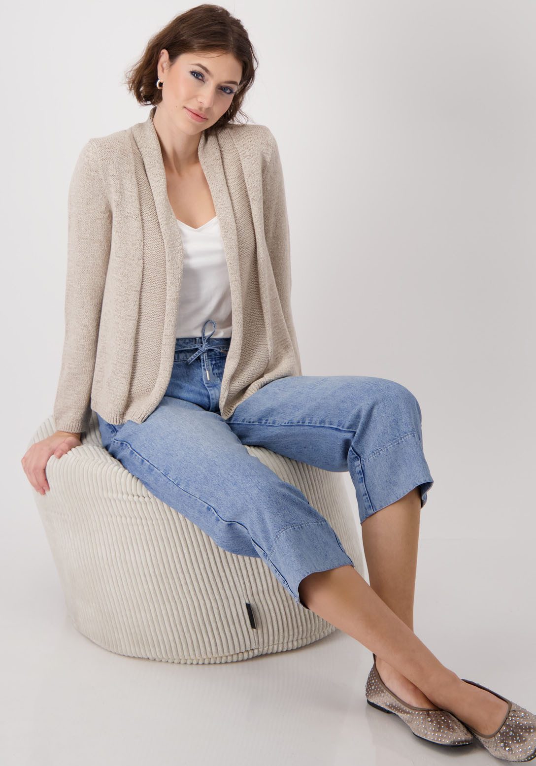 Monari Vest met omgeslagen rand