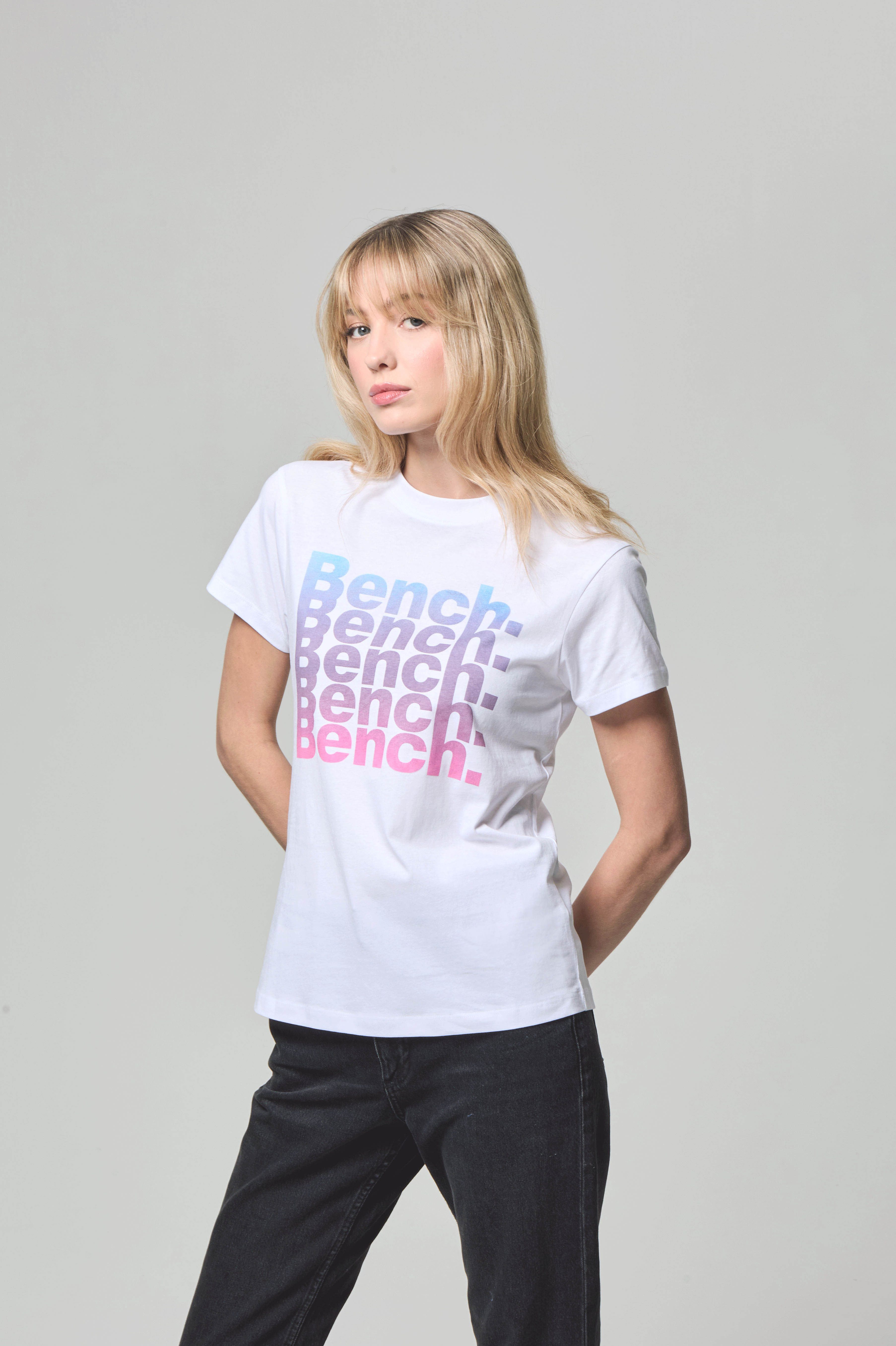 Bench. Shirt met ronde hals TRIXE dames shirts met ronde hals maat 40 wit
