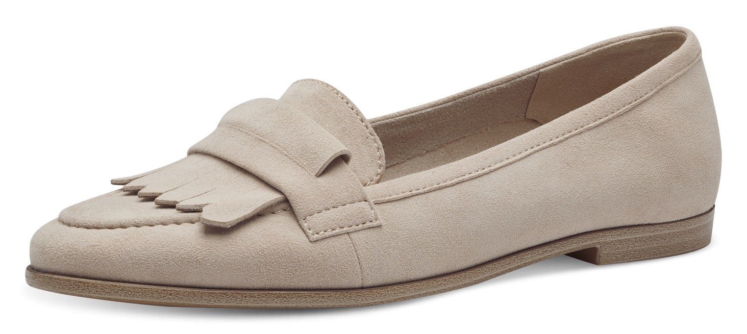 Tamaris Loafers slipper, business schoen met modieuze tassel, smalle vorm