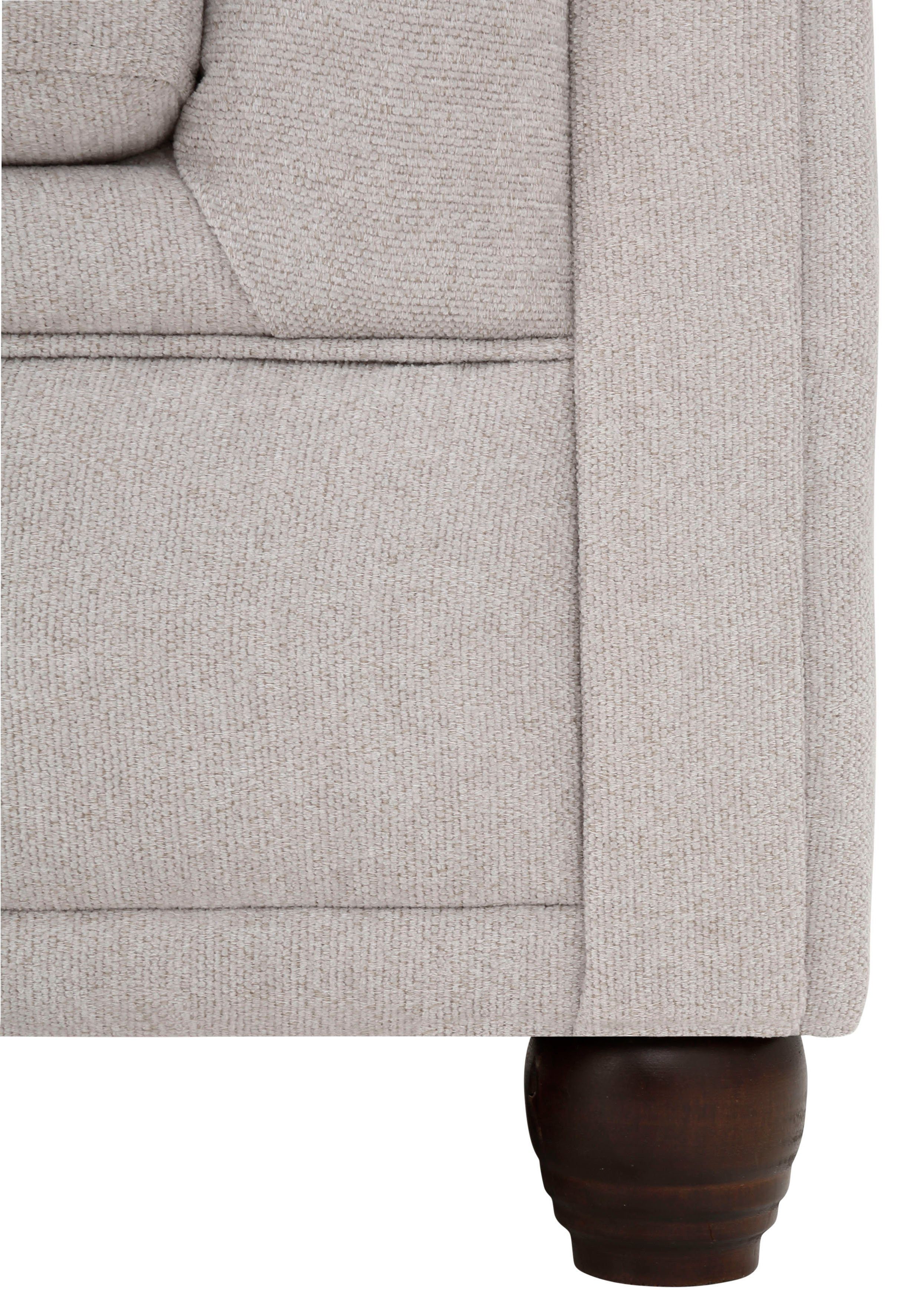 Home affaire Chesterfield-bank New Castle L-vorm hoogwaardige capitonnage in chesterfield-design, bxdxh: 255(171x72)