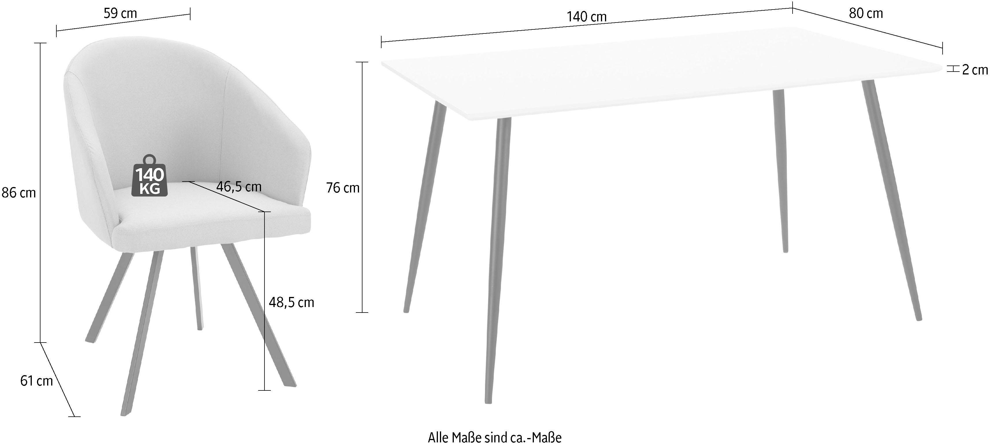 eethoek met 4 stoelen koop je bij OTTO