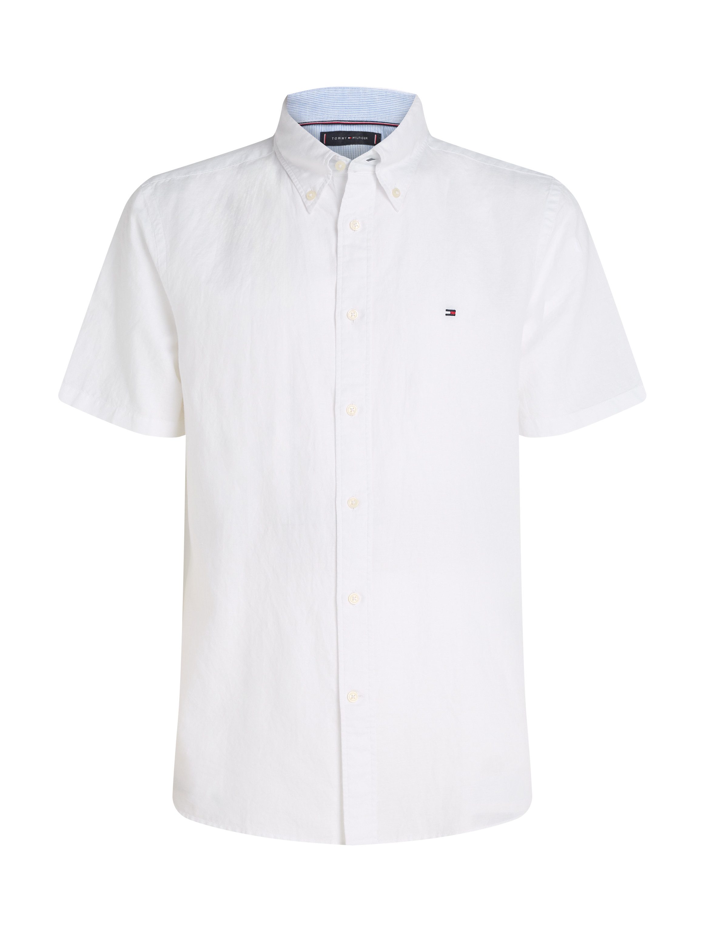 Tommy Hilfiger Overhemd met korte mouwen LINEN BLEND SOLID SS RF SHIRT