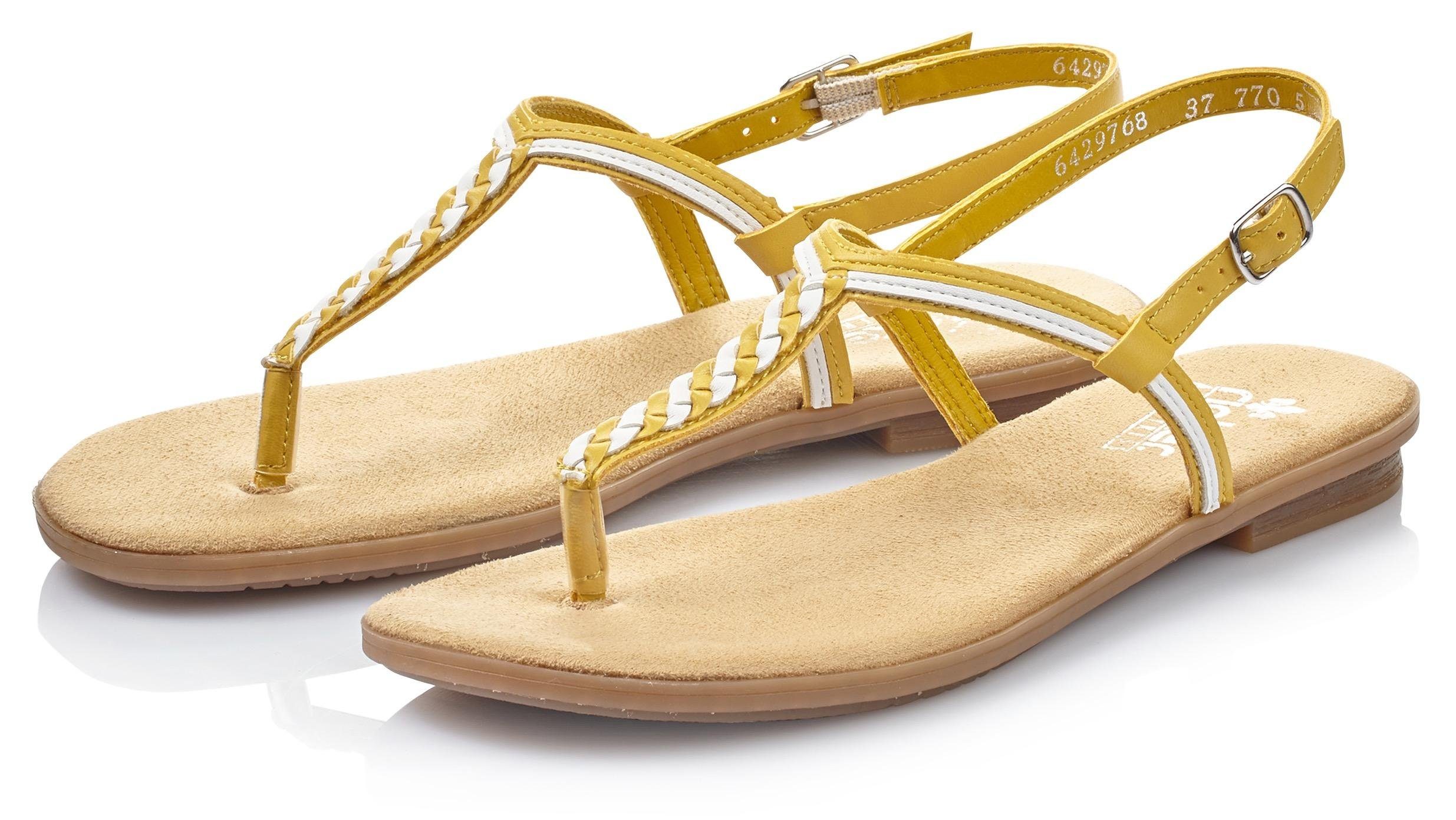 Rieker Rieker sandaal geel met cognac combi online kopen.