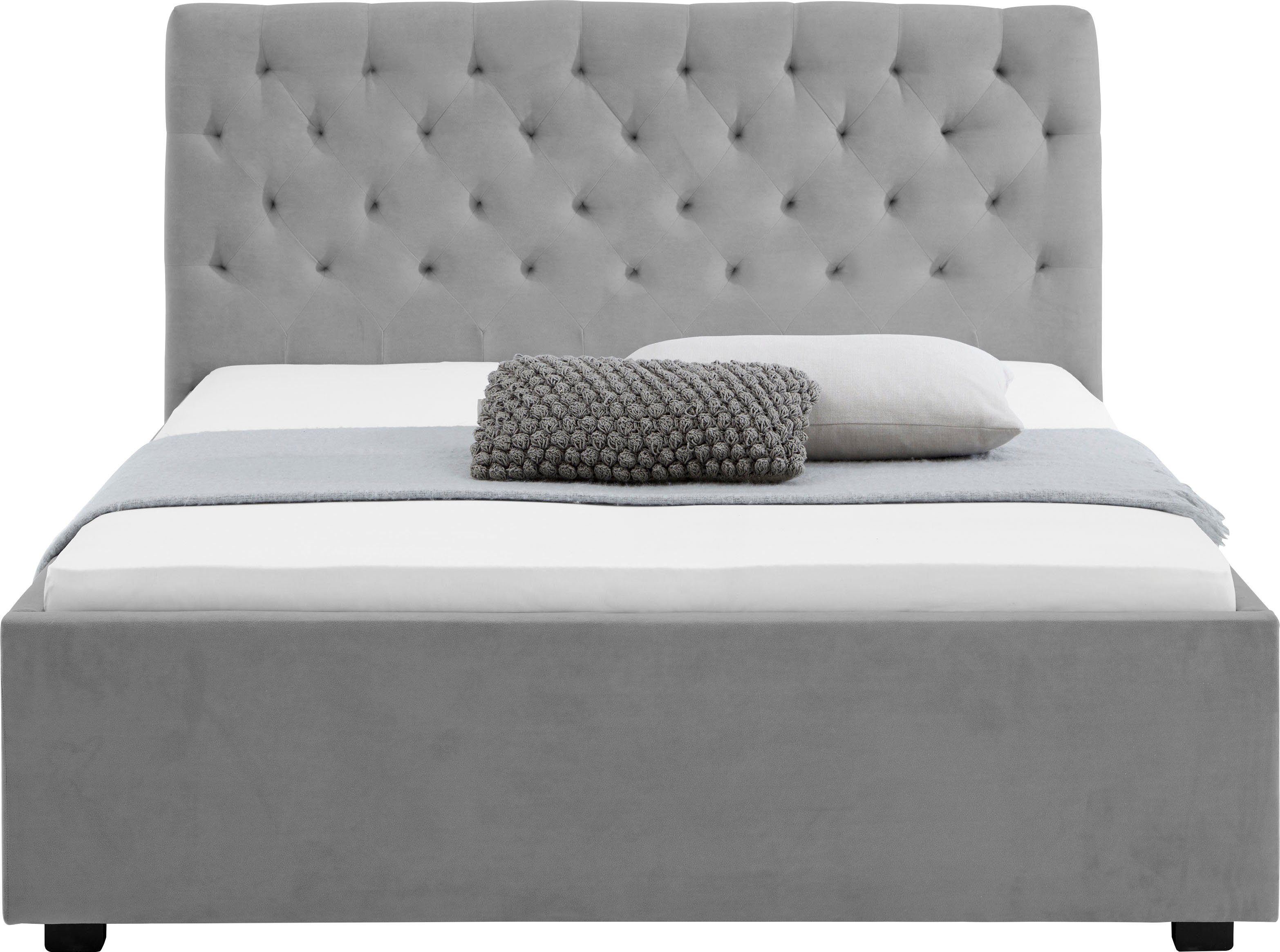 Relita Gestoffeerd bed Miami met hoogteverstelling in twee breedtes